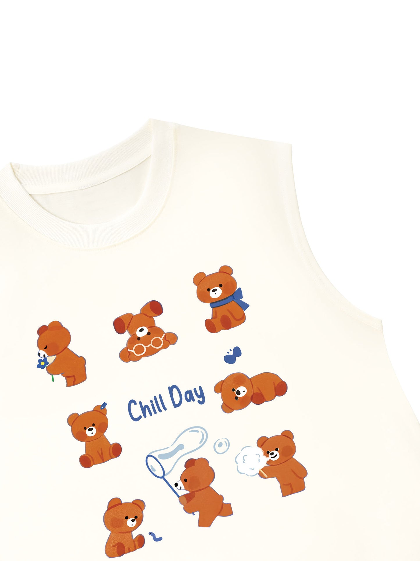 Áo Ba Lỗ Relaxed Fit Teddy Land Teddy Chill Day