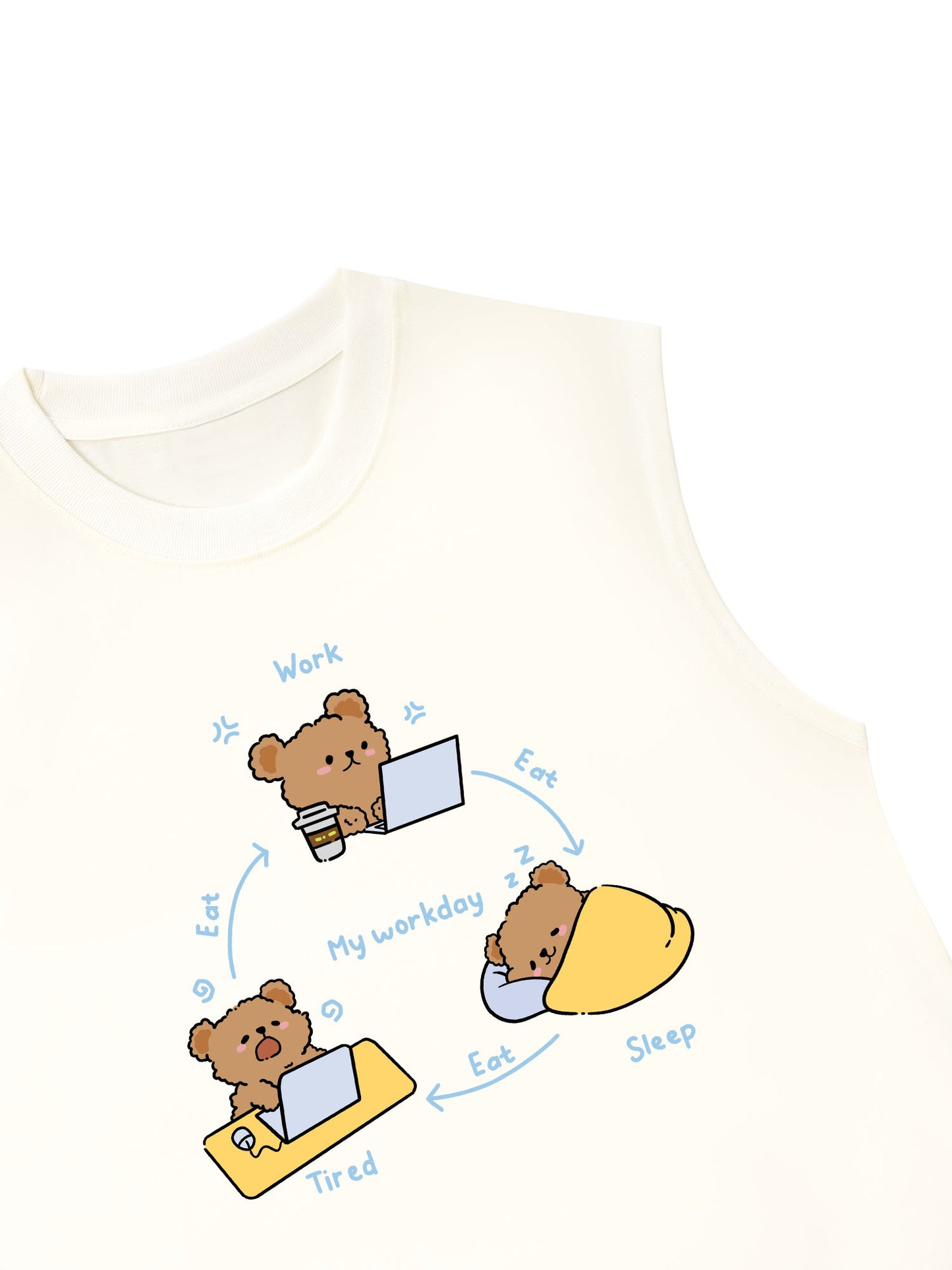 Áo Ba Lỗ Relaxed Fit Teddy Land My Work Day