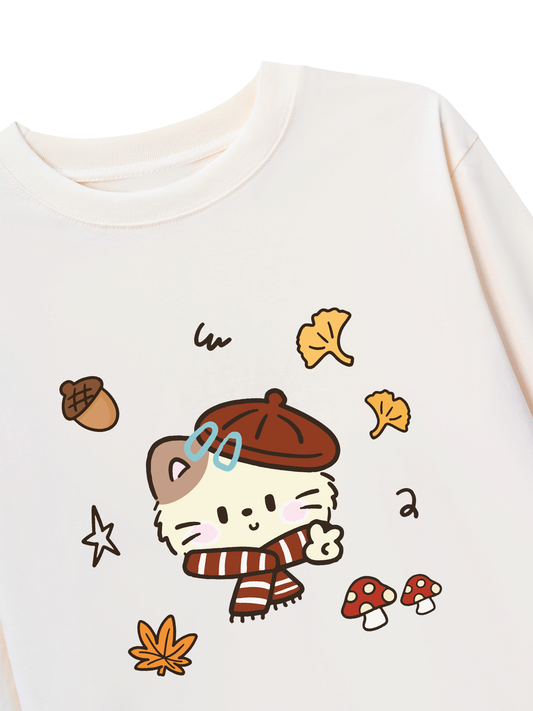 Áo Thun Dài Tay Meow Autumn Vibes