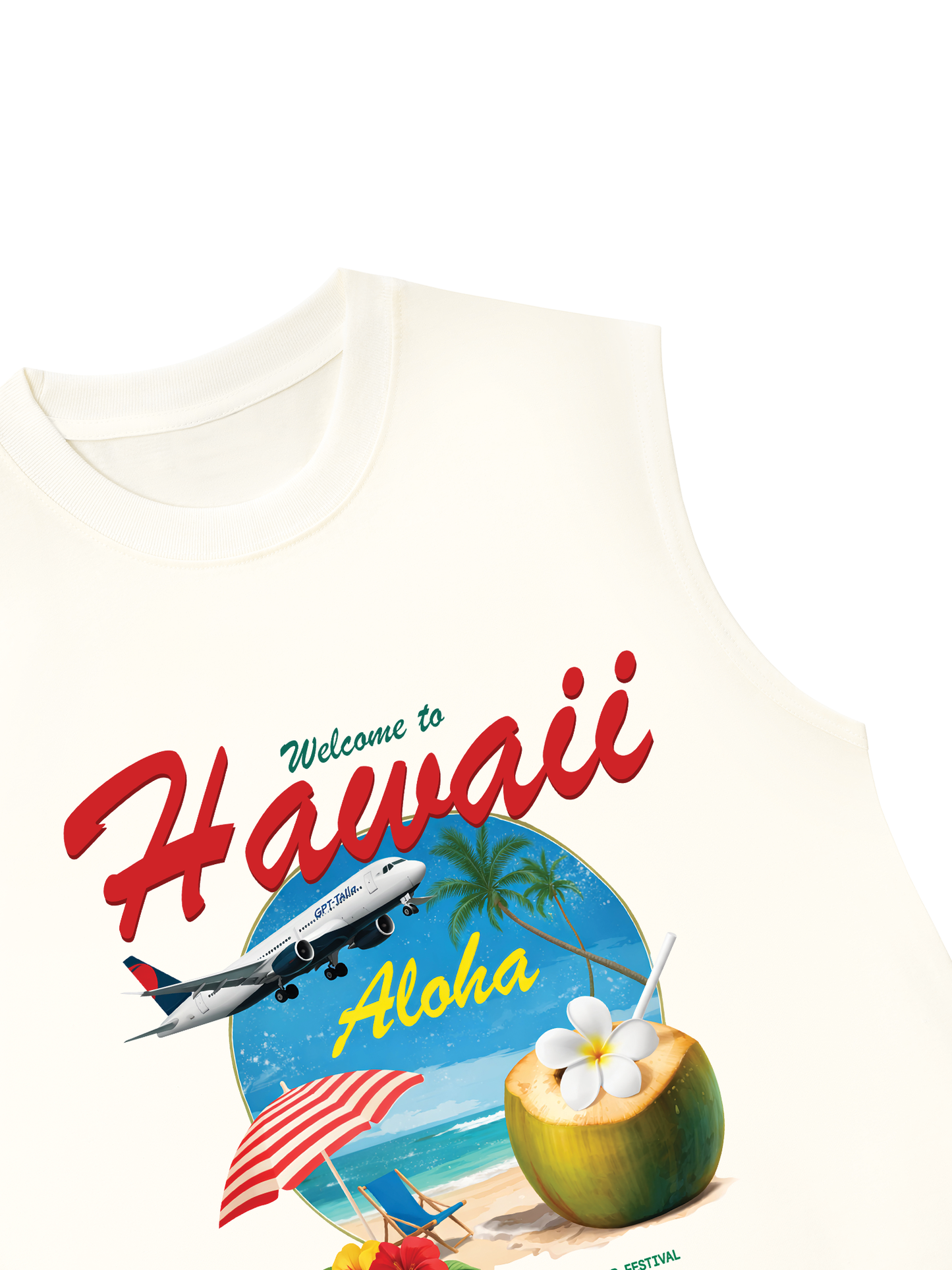 Áo Ba Lỗ Relaxed Fit Welcome  to Hawaii