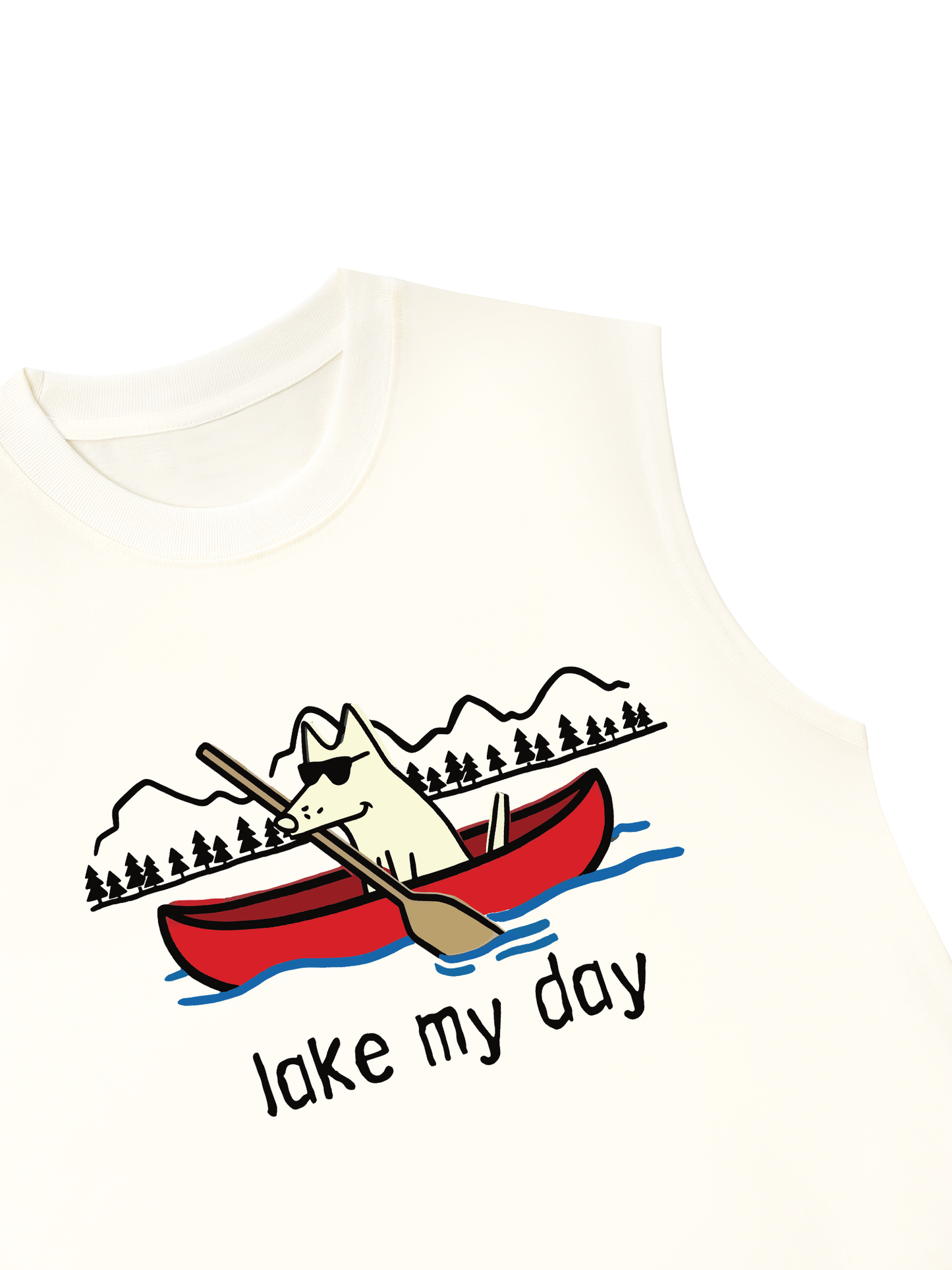 Áo Ba Lỗ Relaxed Fit Go Outside Lake My Day