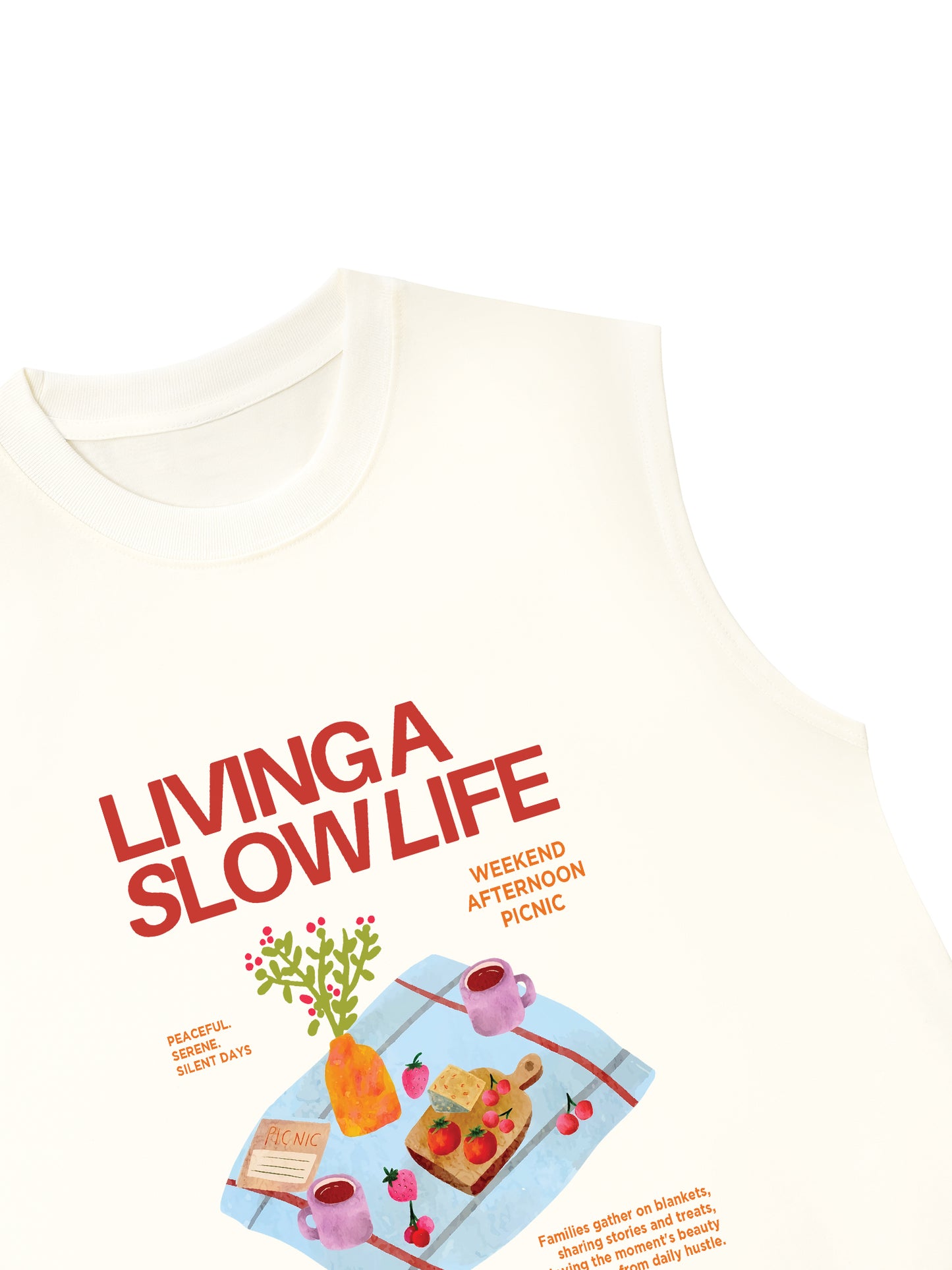 Áo Ba Lỗ Relaxed Fit Living A Slow Life