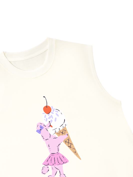 Áo Ba Lỗ Relaxed Fit Lived On Ice Cream