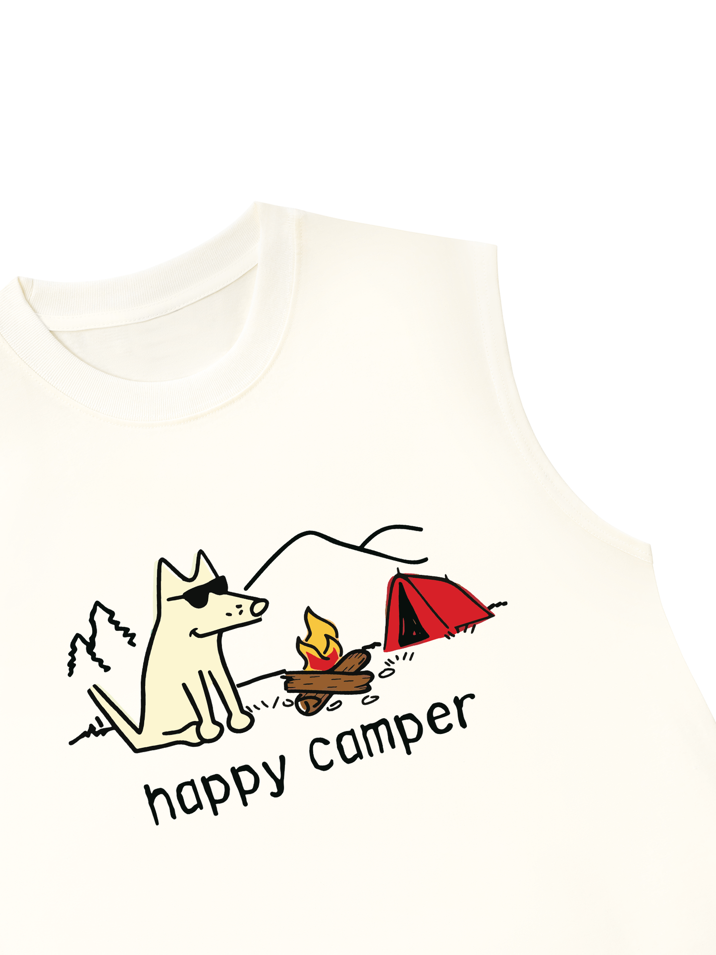 Áo Ba Lỗ Relaxed Fit  Go Outside Happy Camper Dog