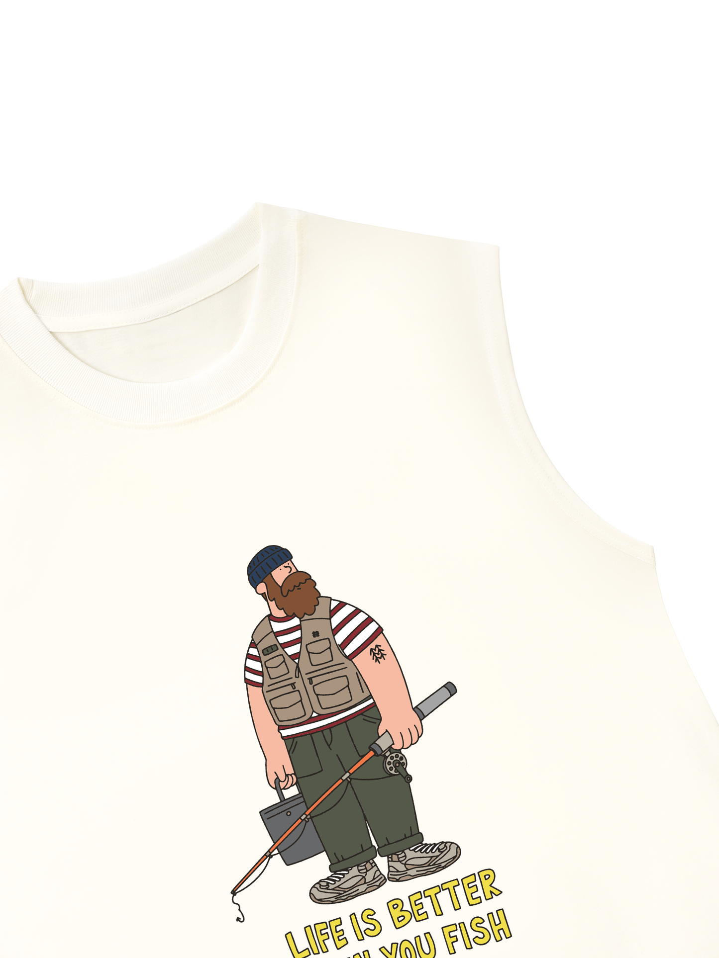Áo Ba Lỗ Relaxed Fit Life Is Better When You Fish