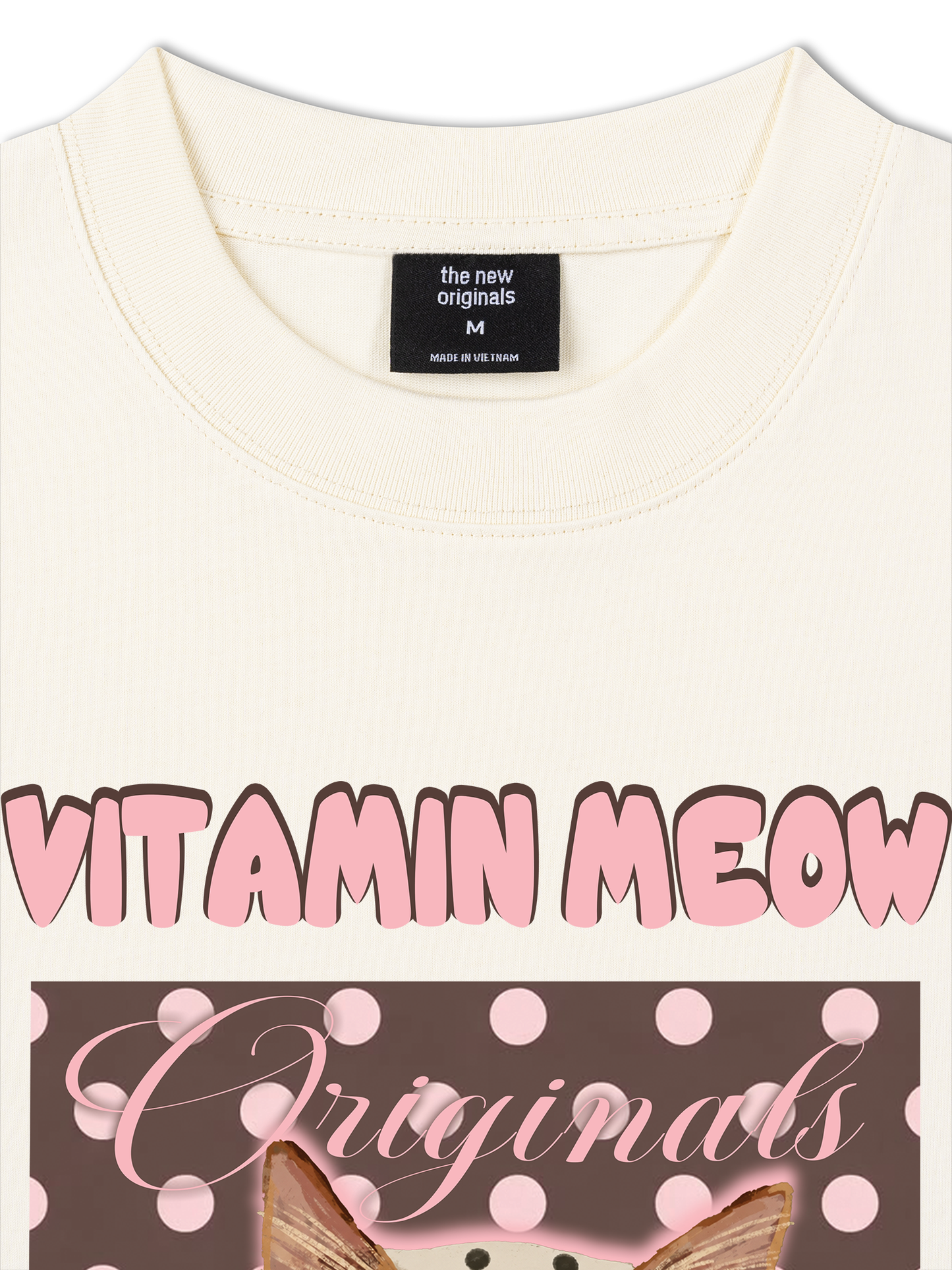 Áo Thun Relaxed Fit  Pink Dotty Vitamin Meow
