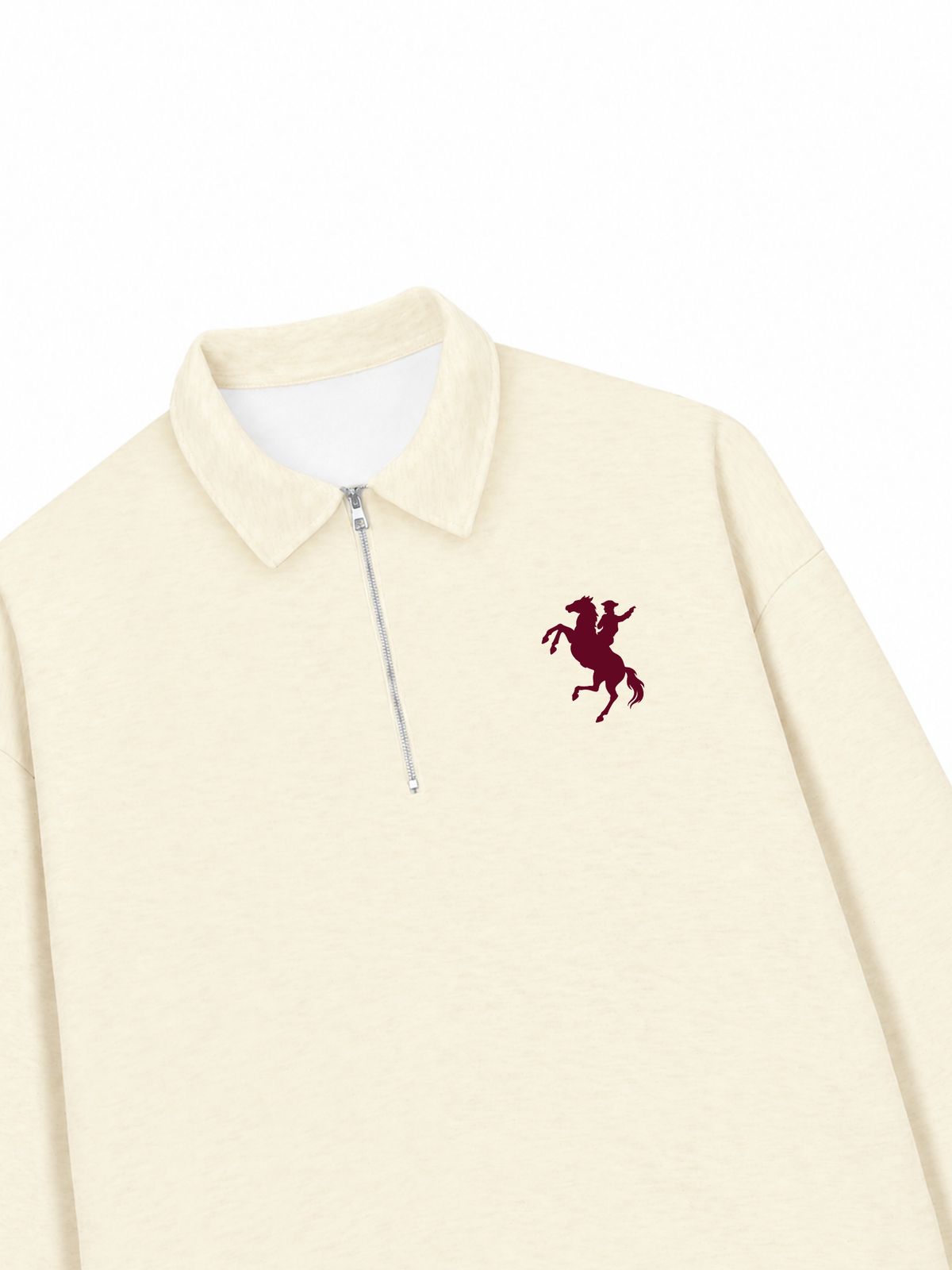 Áo Sweater Polo Nỉ Hai Da Burgundy Horse