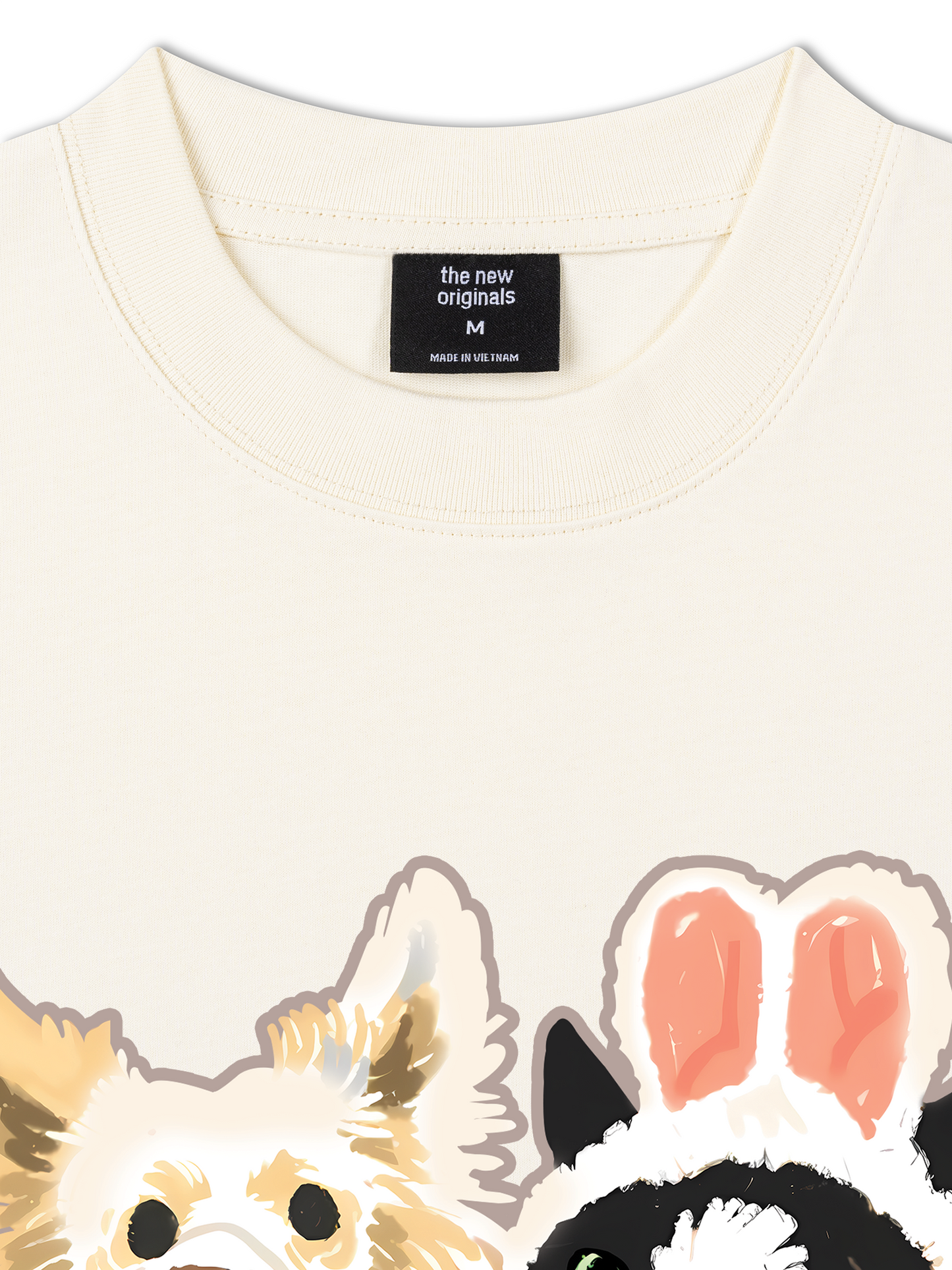 Áo Thun Relaxed Fit Animal Mood Bestie Puppy And Meow