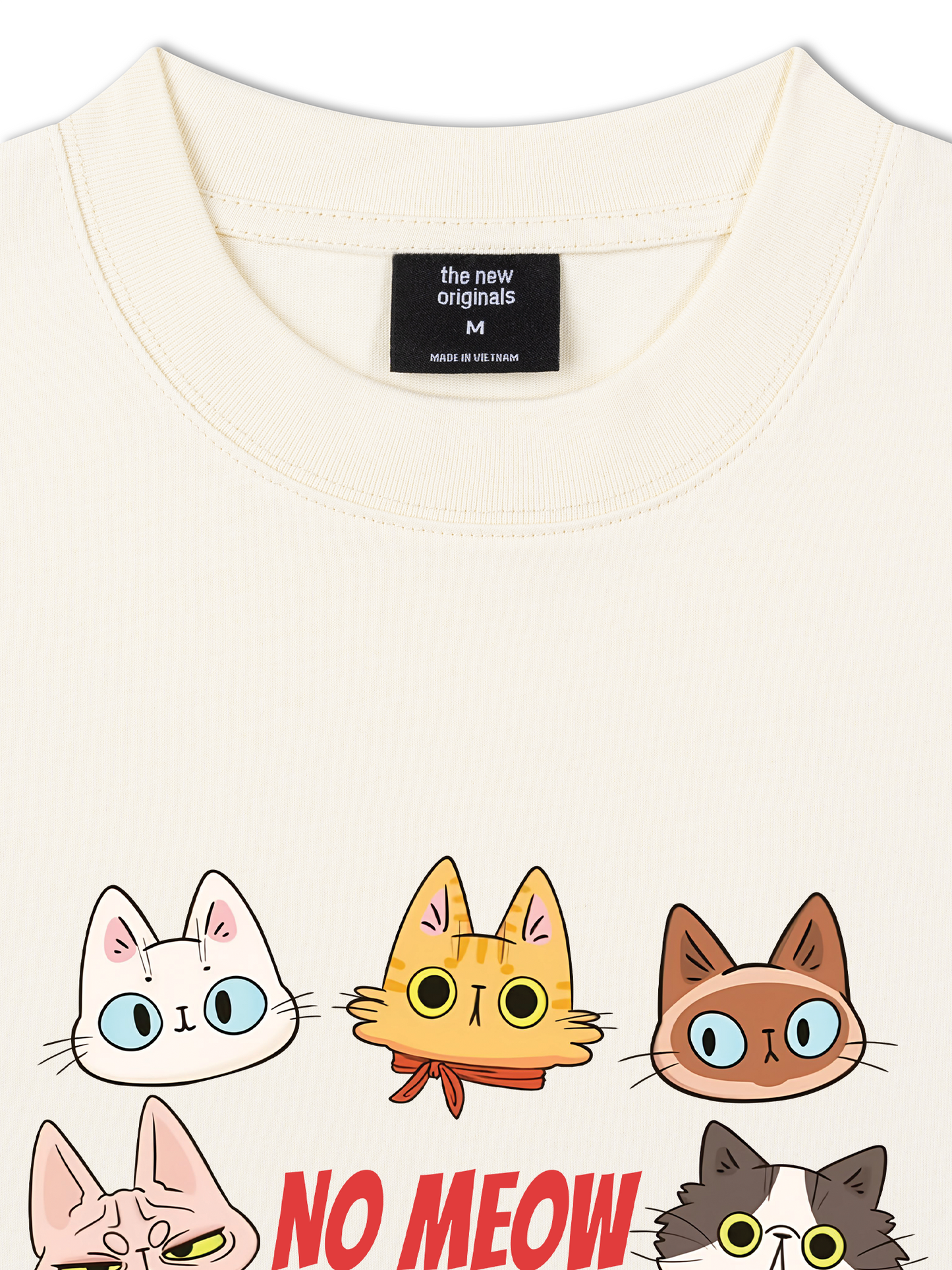 Áo Thun Relaxed Fit Animal Mood No Meow No Life