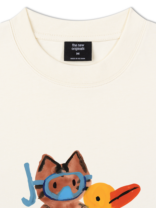 Áo Thun Relaxed Fit Summer Vibes Cat And Duck