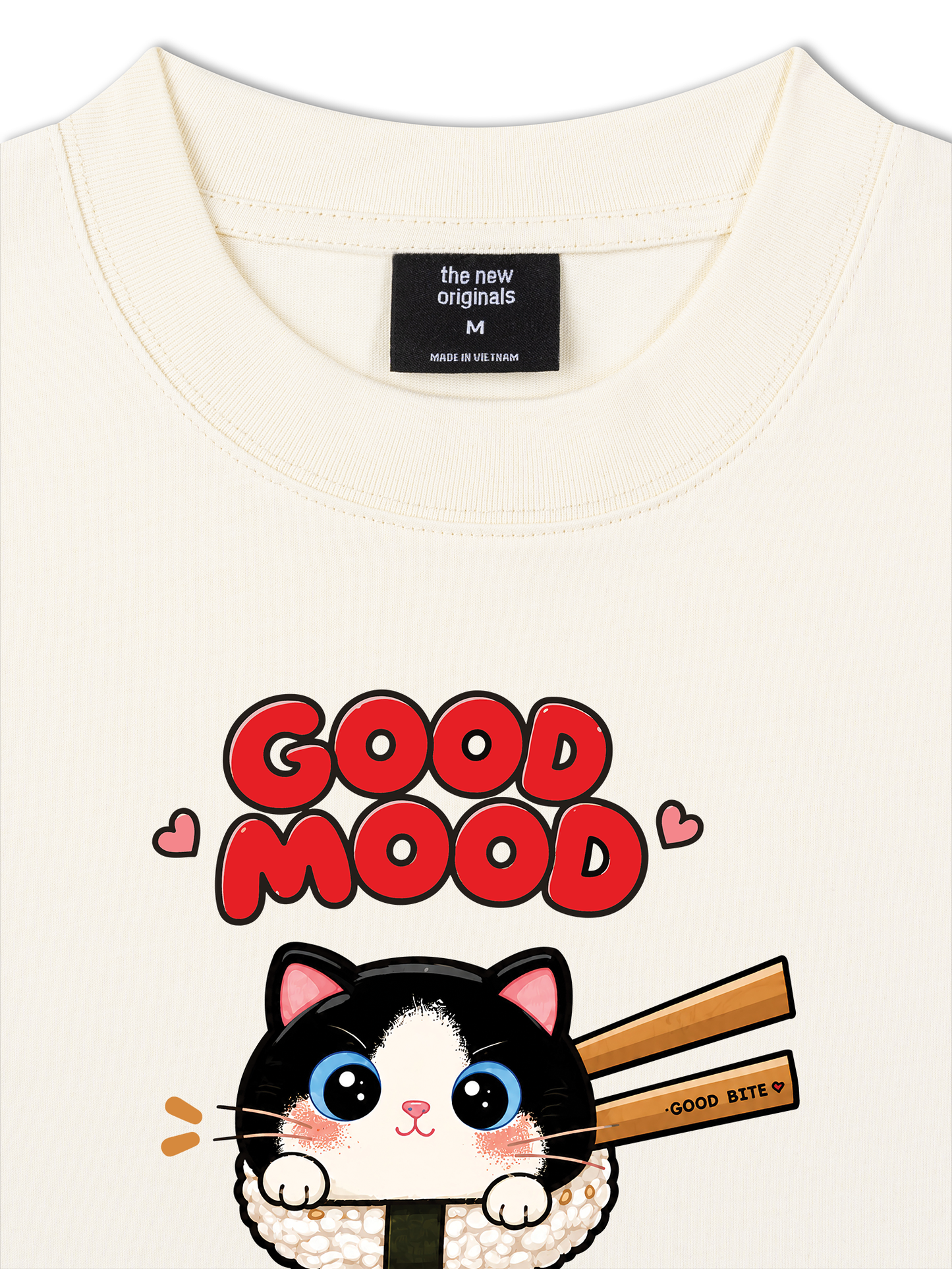 Áo Thun Relaxed Fit Good Mood Sushi Cat