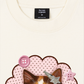 Áo Thun Relaxed Fit Cute Pink Flower Cat