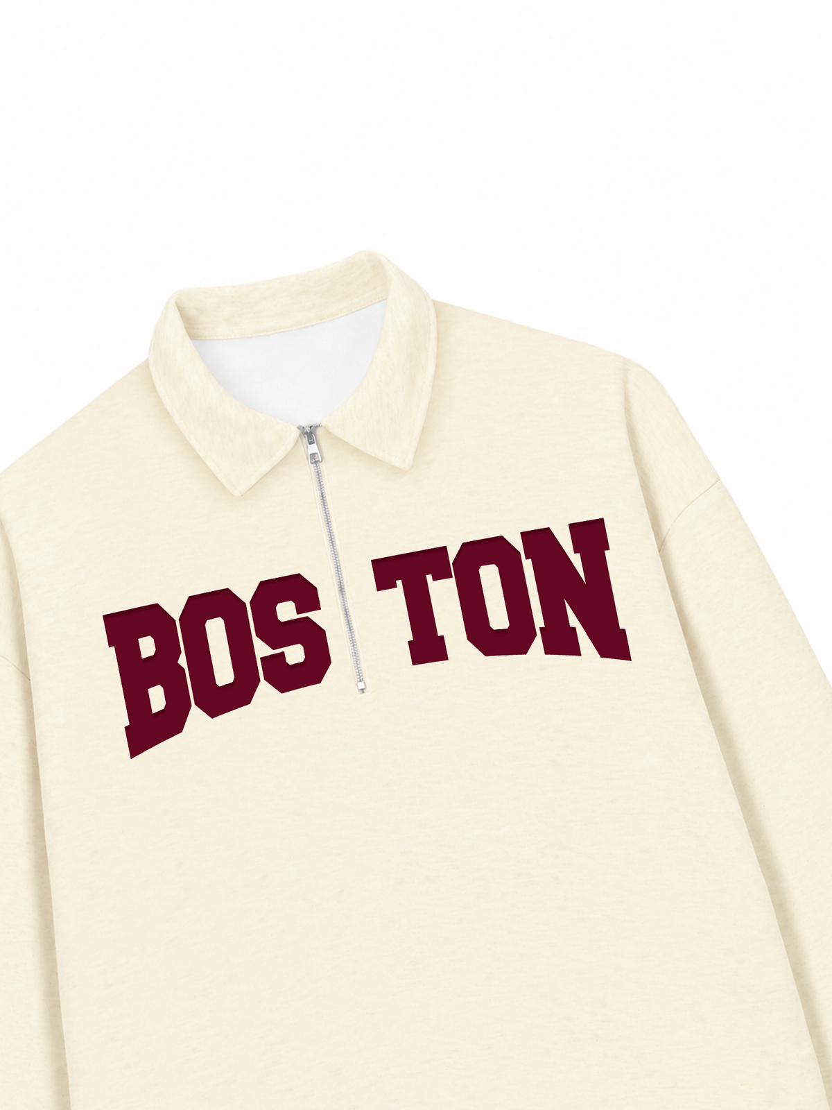 Áo Sweater Polo Nỉ Hai Da Boston Burgundy