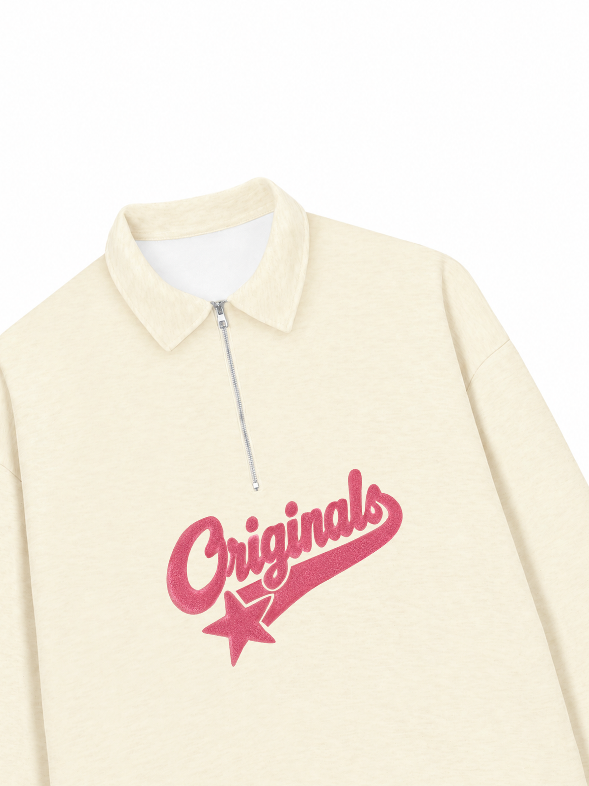 Áo Sweater Polo Nỉ Hai Da Pink Retro Originals Logo