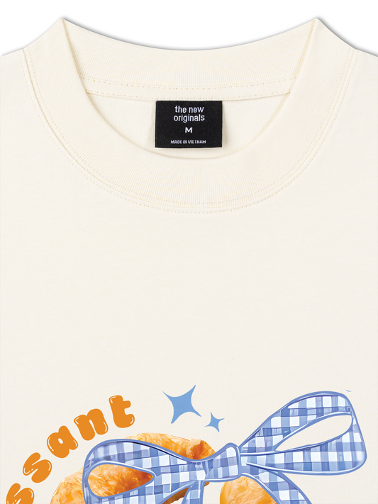 Áo Thun Relaxed Fit Sweet Pastry BLue Plaid Bow