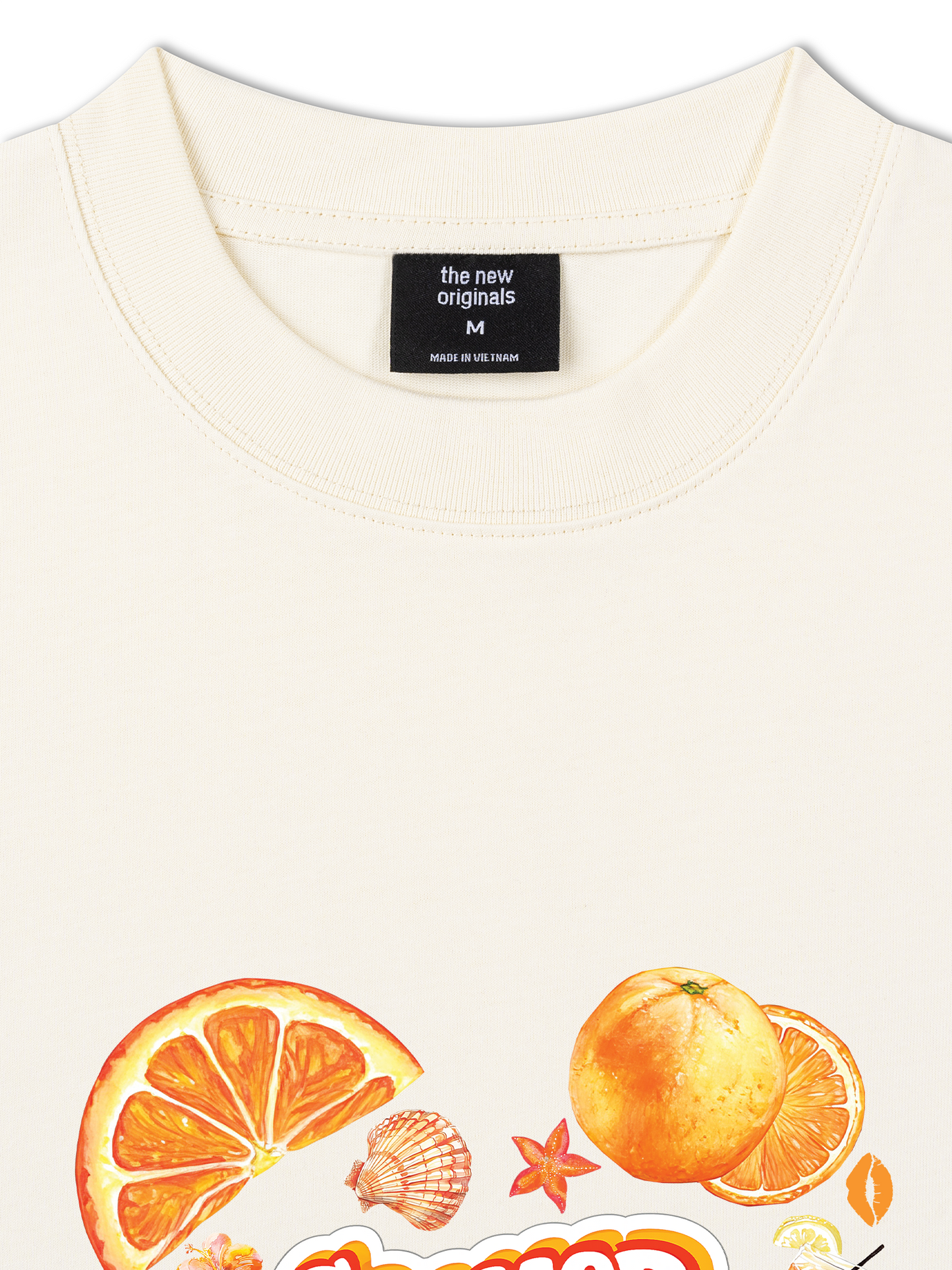 Áo Thun Relaxed Fit Summer Vibes Heart Orange Summer