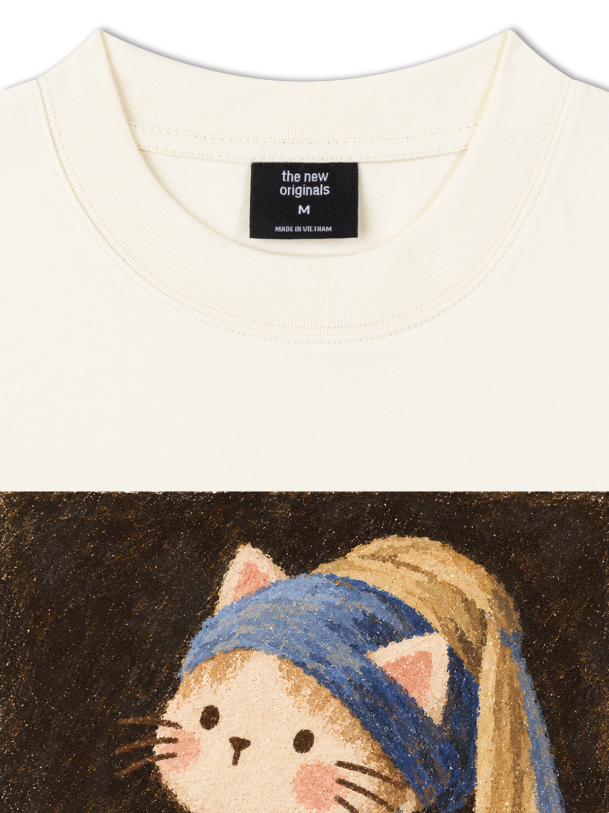 Áo Thun Relaxed Fit Cat with a Pearl Earring