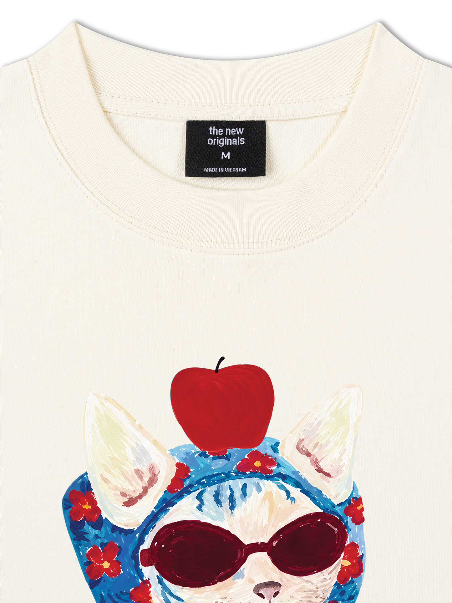 Áo Thun Relaxed Fit Kitten Day Meow With Apple