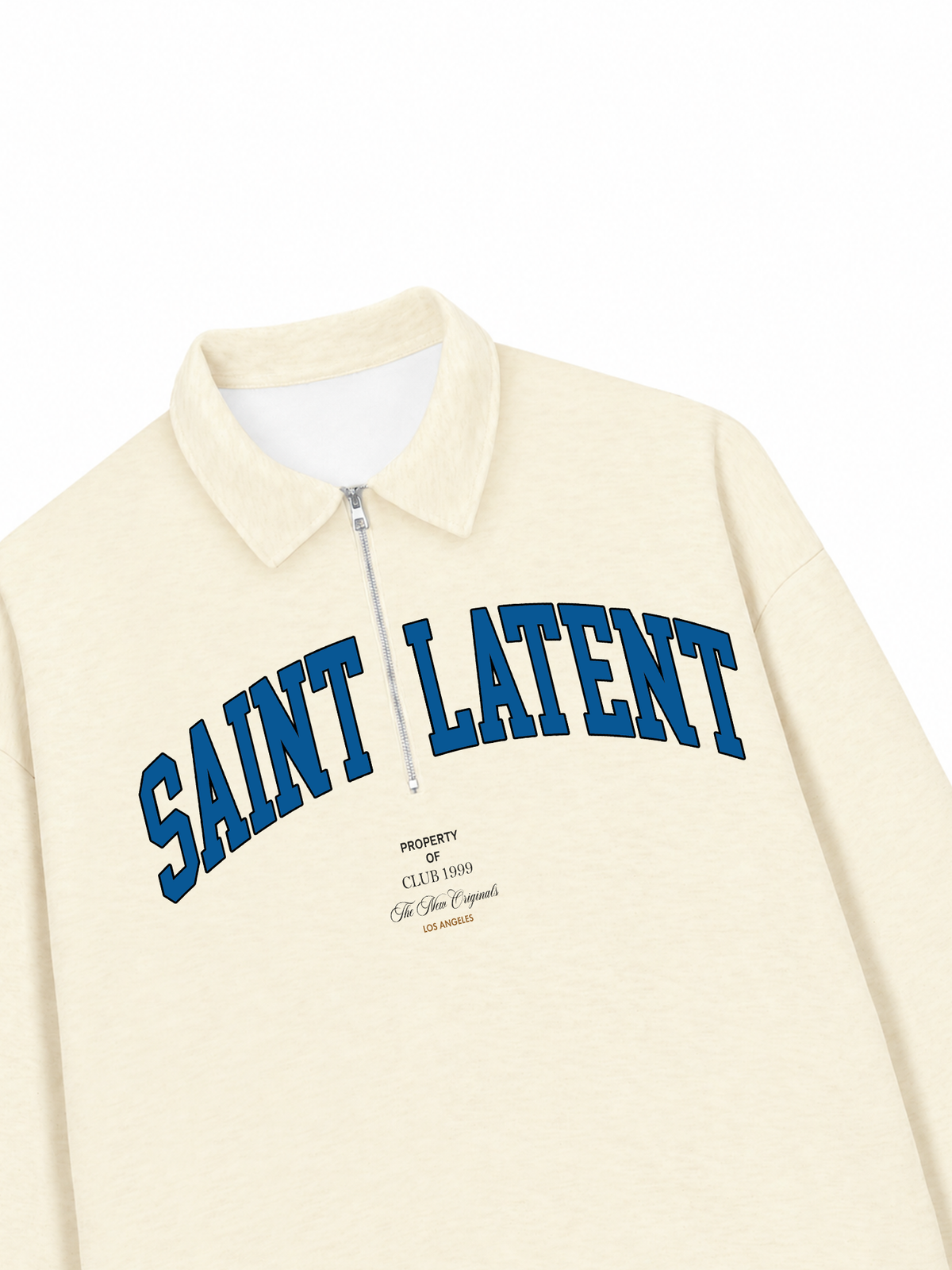 Áo Sweater Polo Nỉ Hai Da  Blue Saint Latent Logo