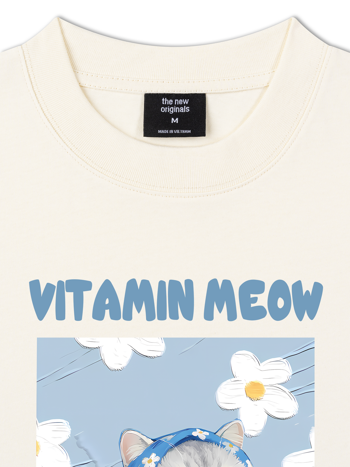 Áo Thun Relaxed Fit Flower With Meow