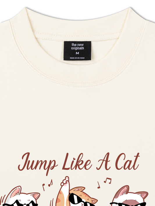 Áo Thun Relaxed Fit Animal Mood Jump Like A Cat
