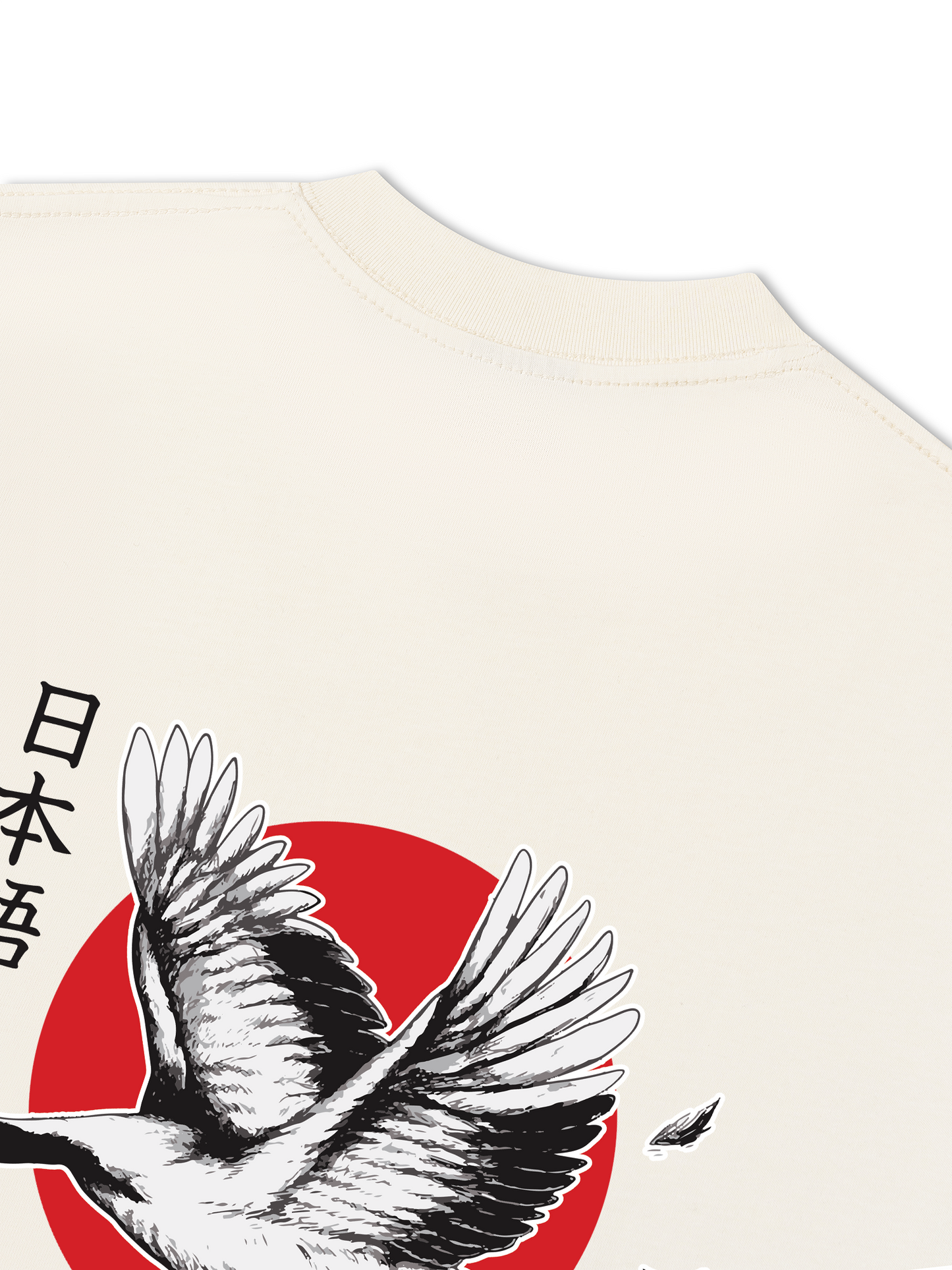 Áo Thun Relaxed Fit Japan Spirit Red Crowned Crane