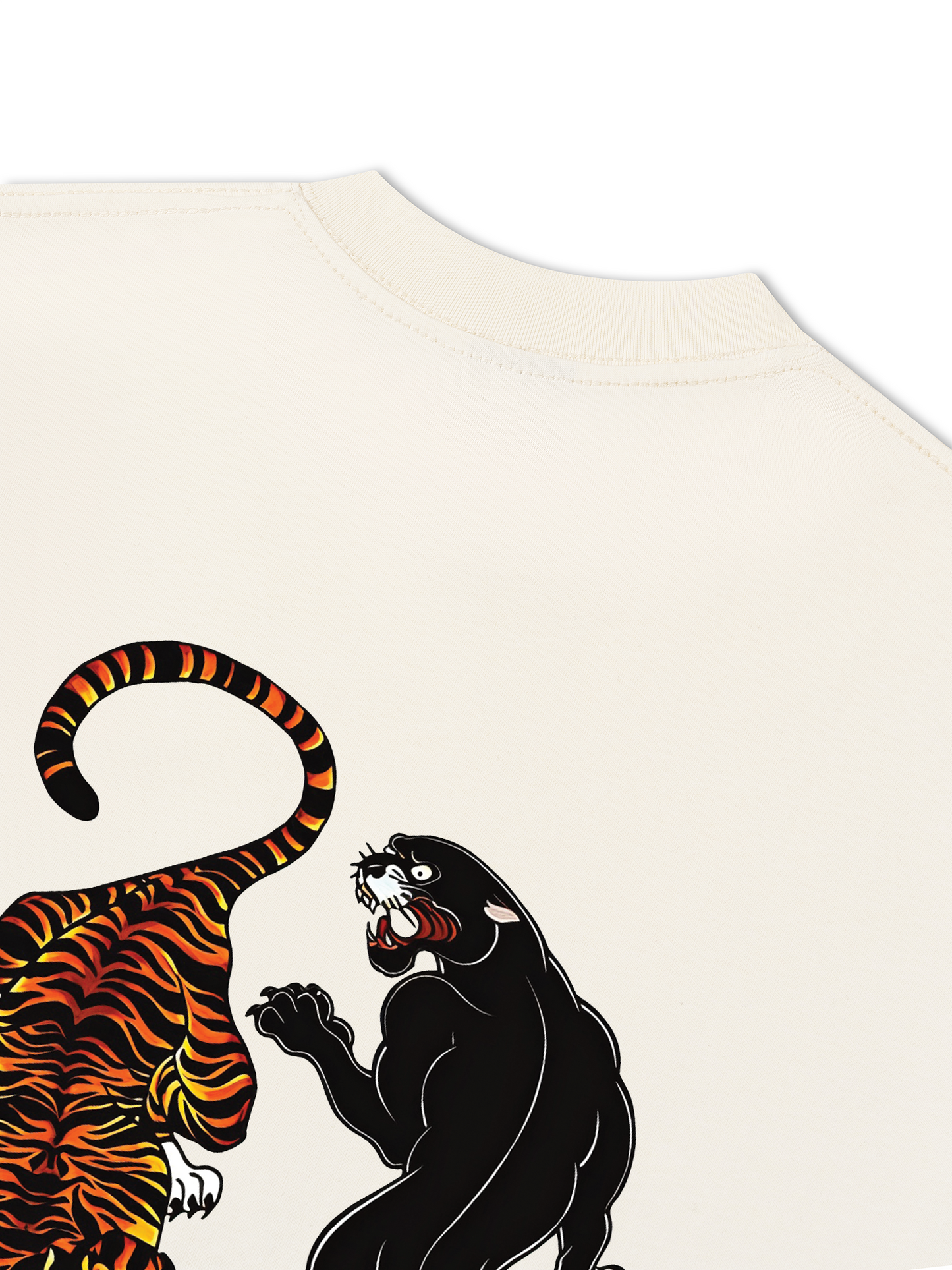Áo Thun Relaxed Fit Japan Spirit Tiger And Black Panther
