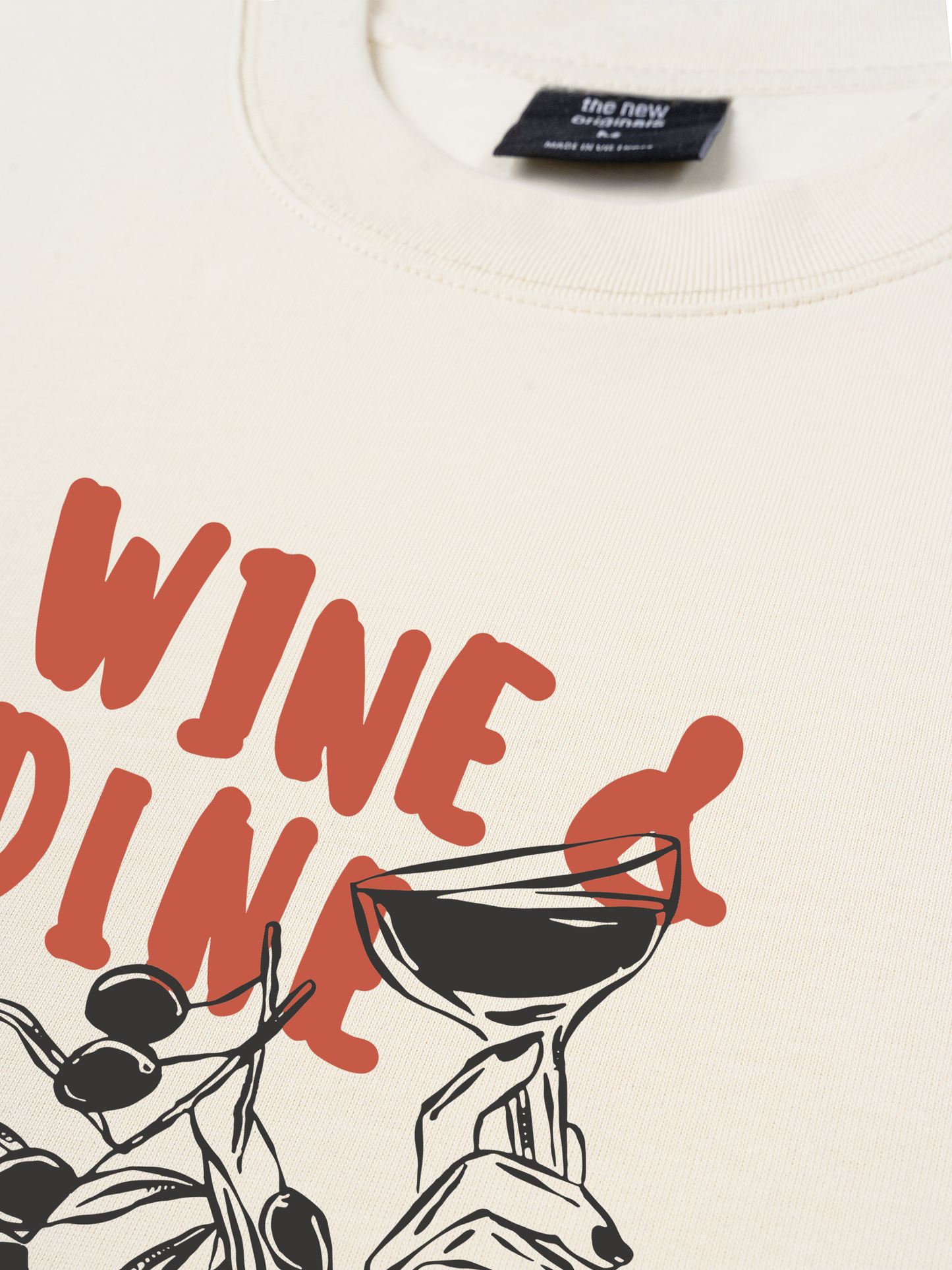 Áo Thun Relaxed Fit WINE & DINE