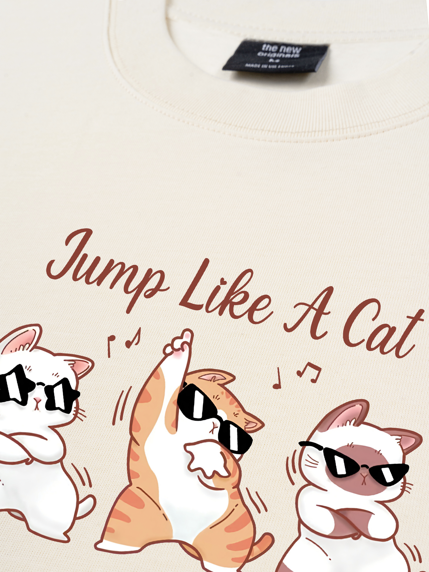 Áo Thun Relaxed Fit Animal Mood Jump Like A Cat