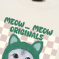 Áo Thun Relaxed Fit Animal Mood Meow Green Pink