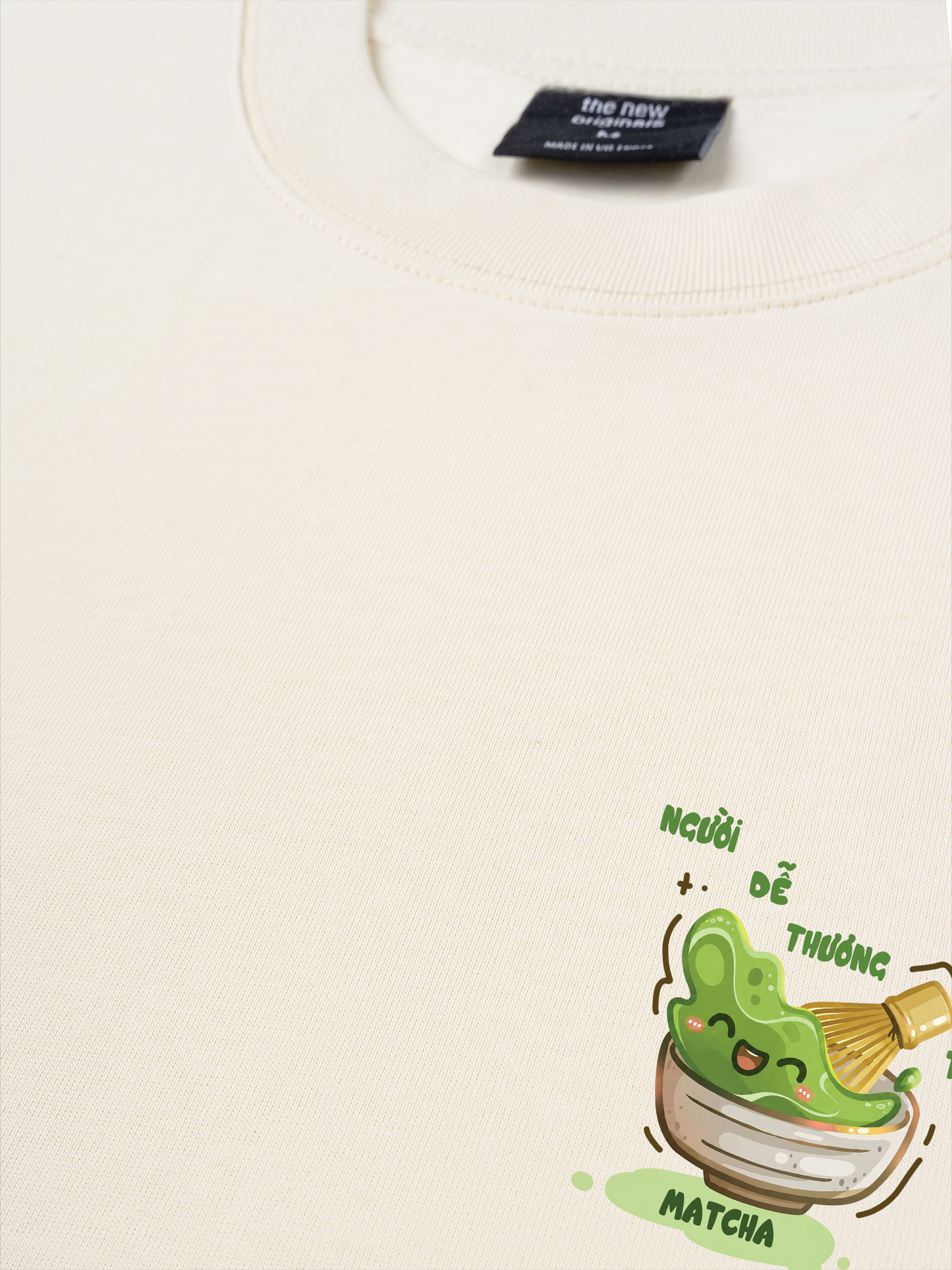 Áo Thun Relaxed Fit Người Dễ Thương Thích Matcha