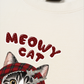 Áo Thun Relaxed Fit Meowy Cat Red Xmas Plaid
