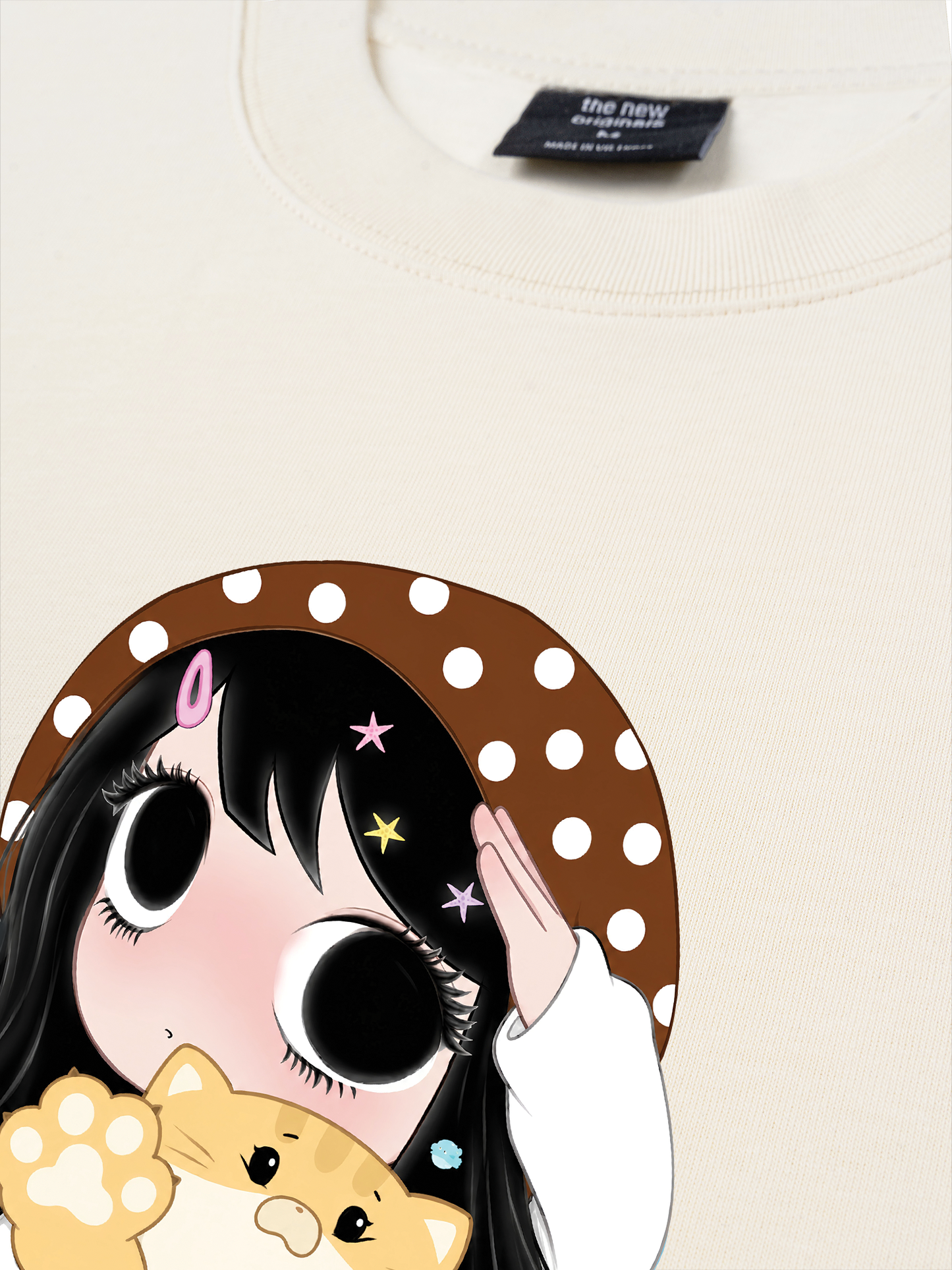 Áo Thun Relaxed Fit Little Girl Brown Dots