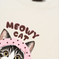 Áo Thun Relaxed Fit Meowy Cat Pink Polka