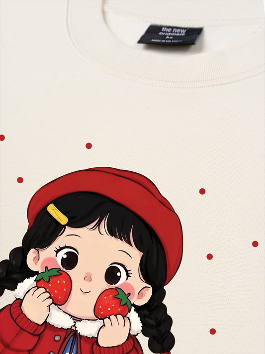 Áo Thun Relaxed Fit Dolly Girl Cute Strawberry Girl
