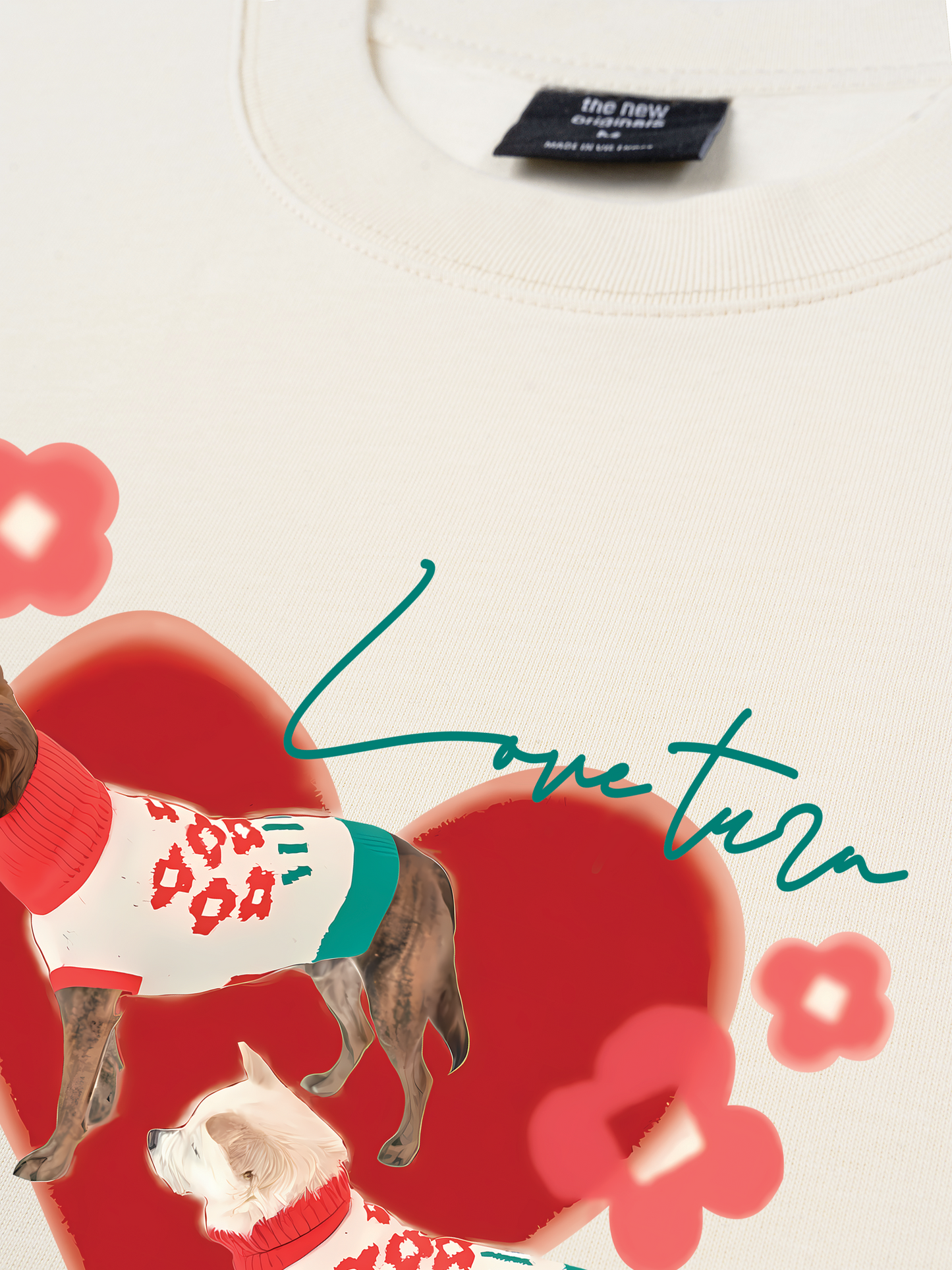 Áo Thun Relaxed Fit Animal Mood Love Turr Into Flower