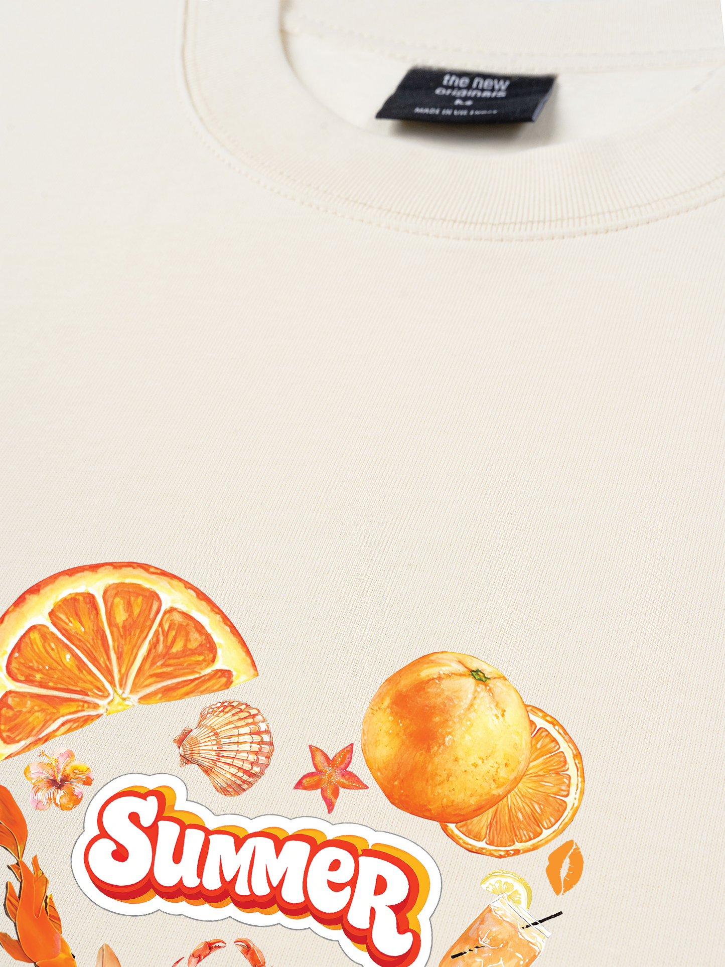 Áo Thun Relaxed Fit Summer Vibes Heart Orange Summer