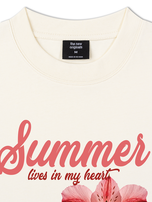 Áo Thun Relaxed Fit Summer Lives In My Heart