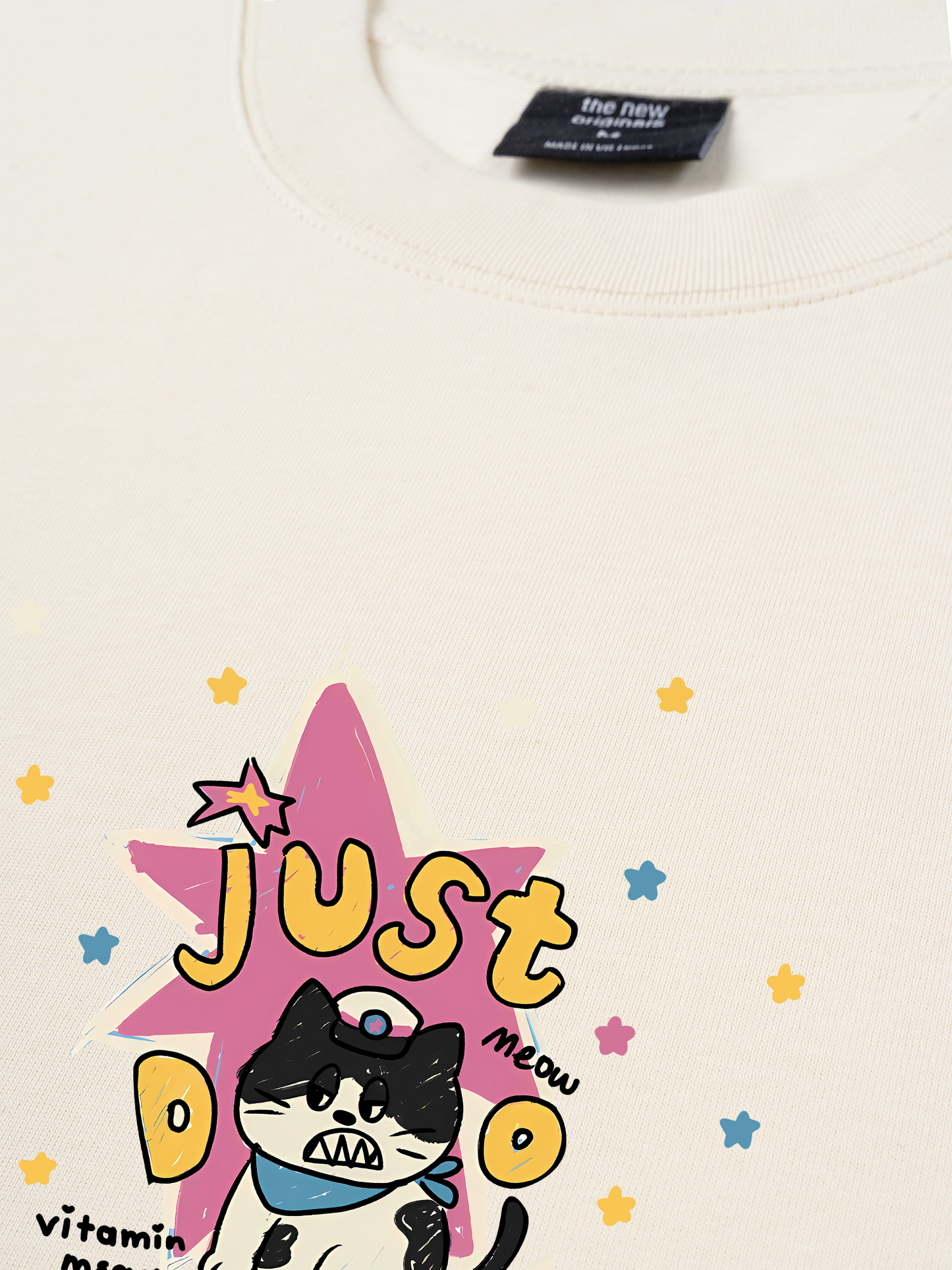 Áo Thun Relaxed Fit Cute Just Meow