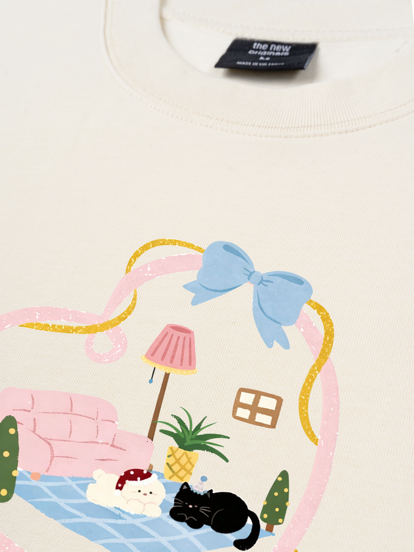 Áo Thun Relaxed Fit Daily Cuties Cat Home