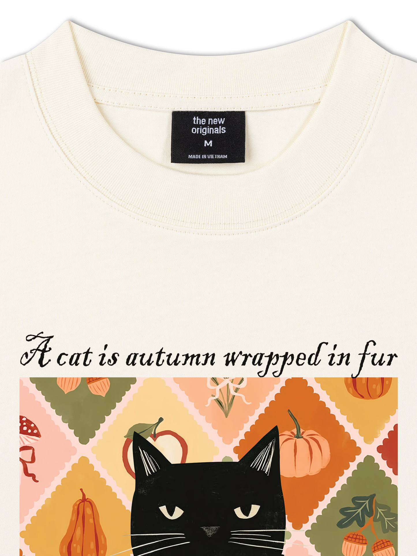 Áo Thun Relaxed Fit Autumn Vibes A Cat