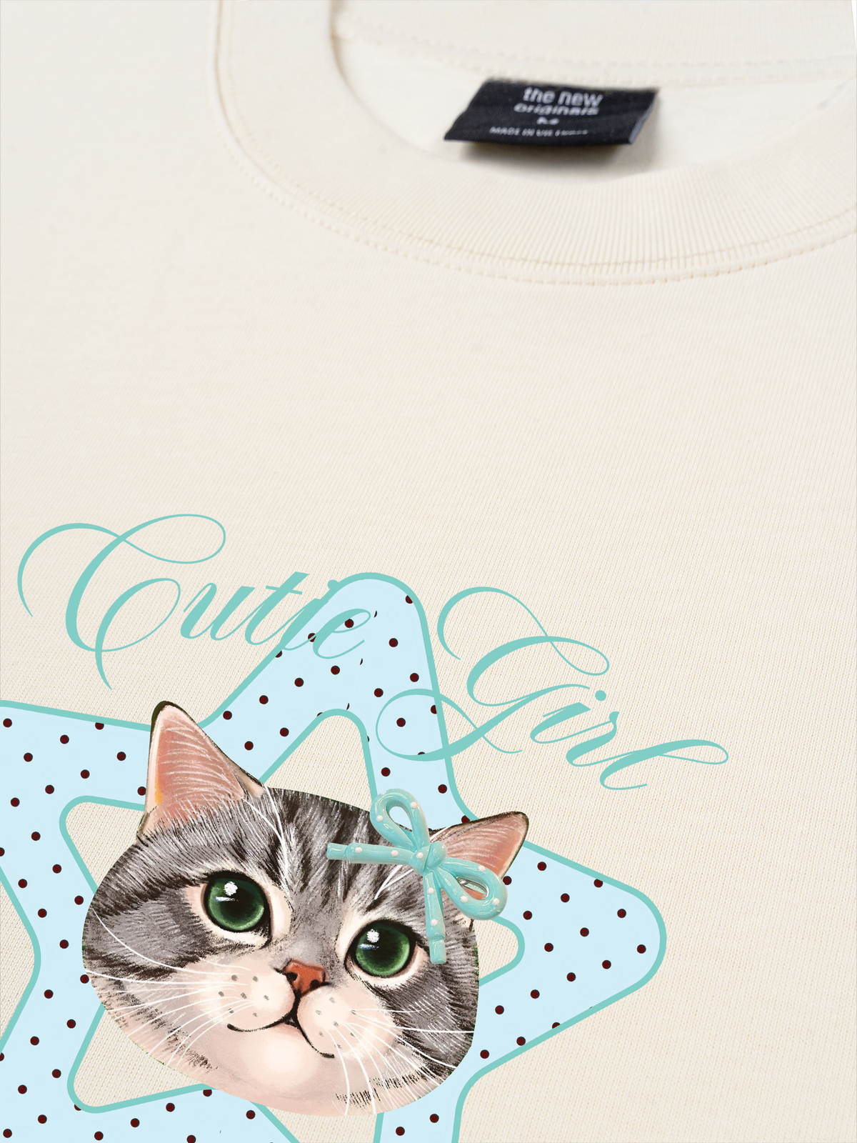 Áo Thun Relaxed Fit Cutie Girl Blue Tiffany