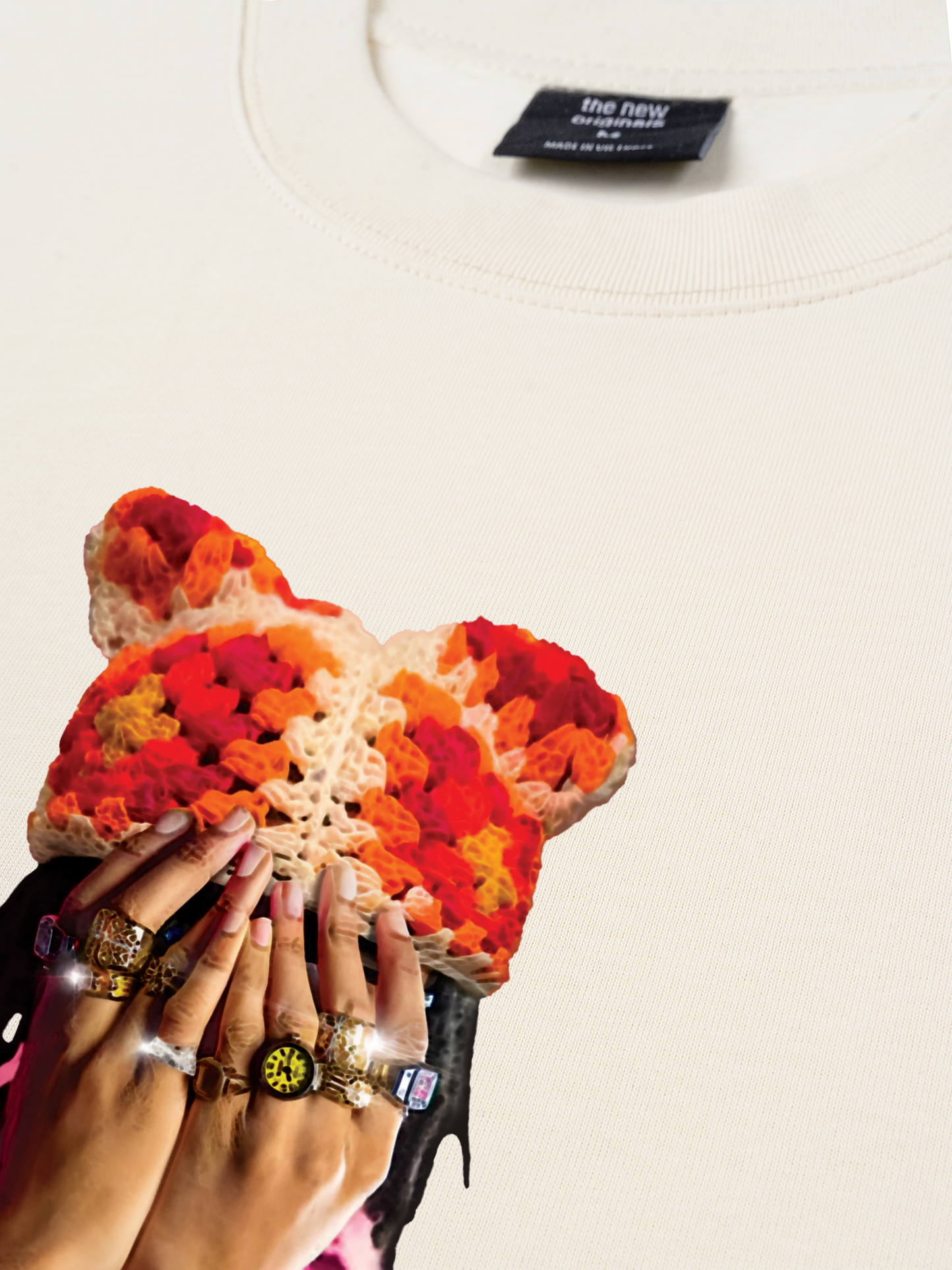 Áo Thun Relaxed Fit Jewel Ring & Orange Kitty Cap Wash