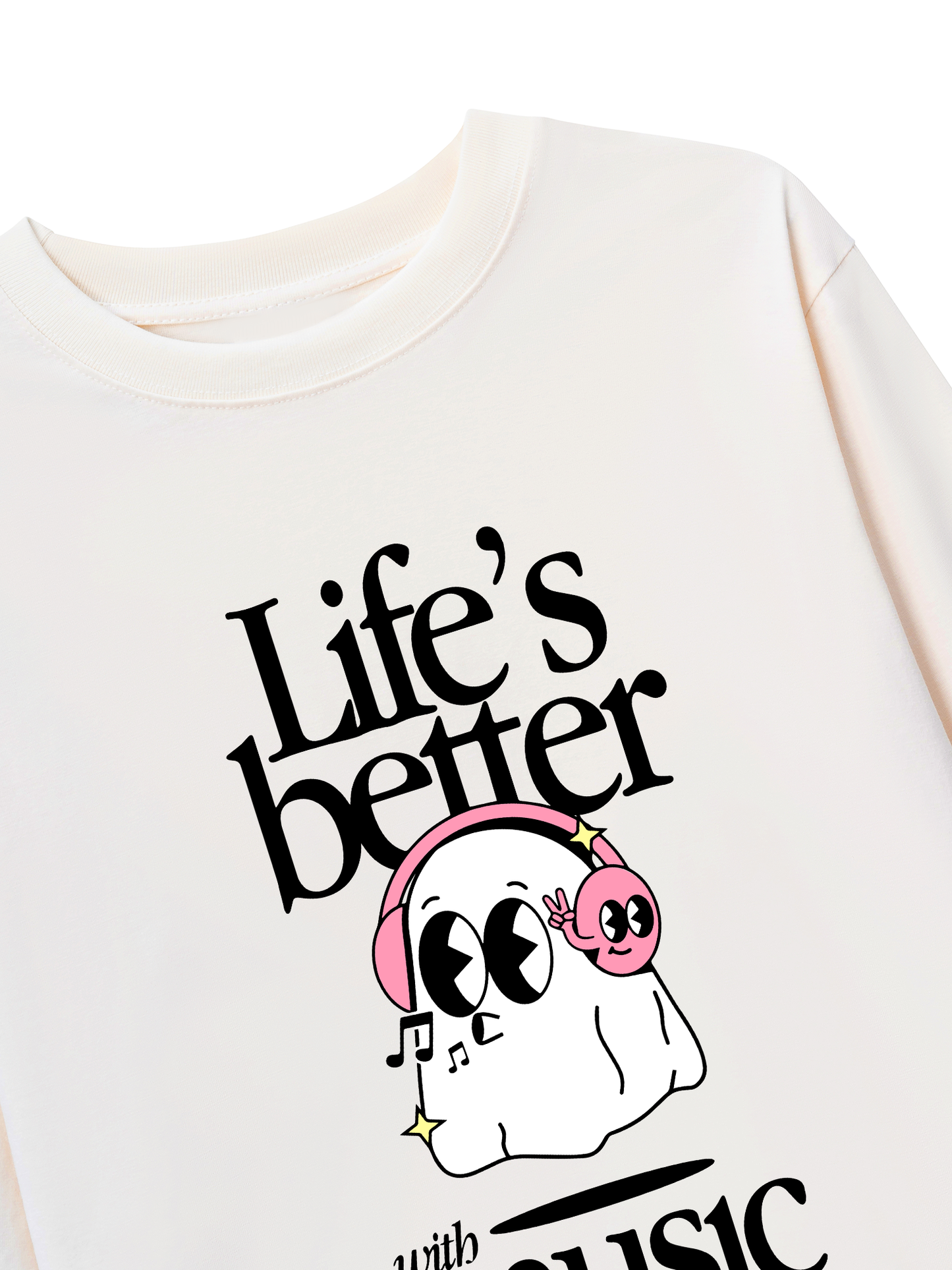 Áo Thun Dài Tay Life_s Better With Music