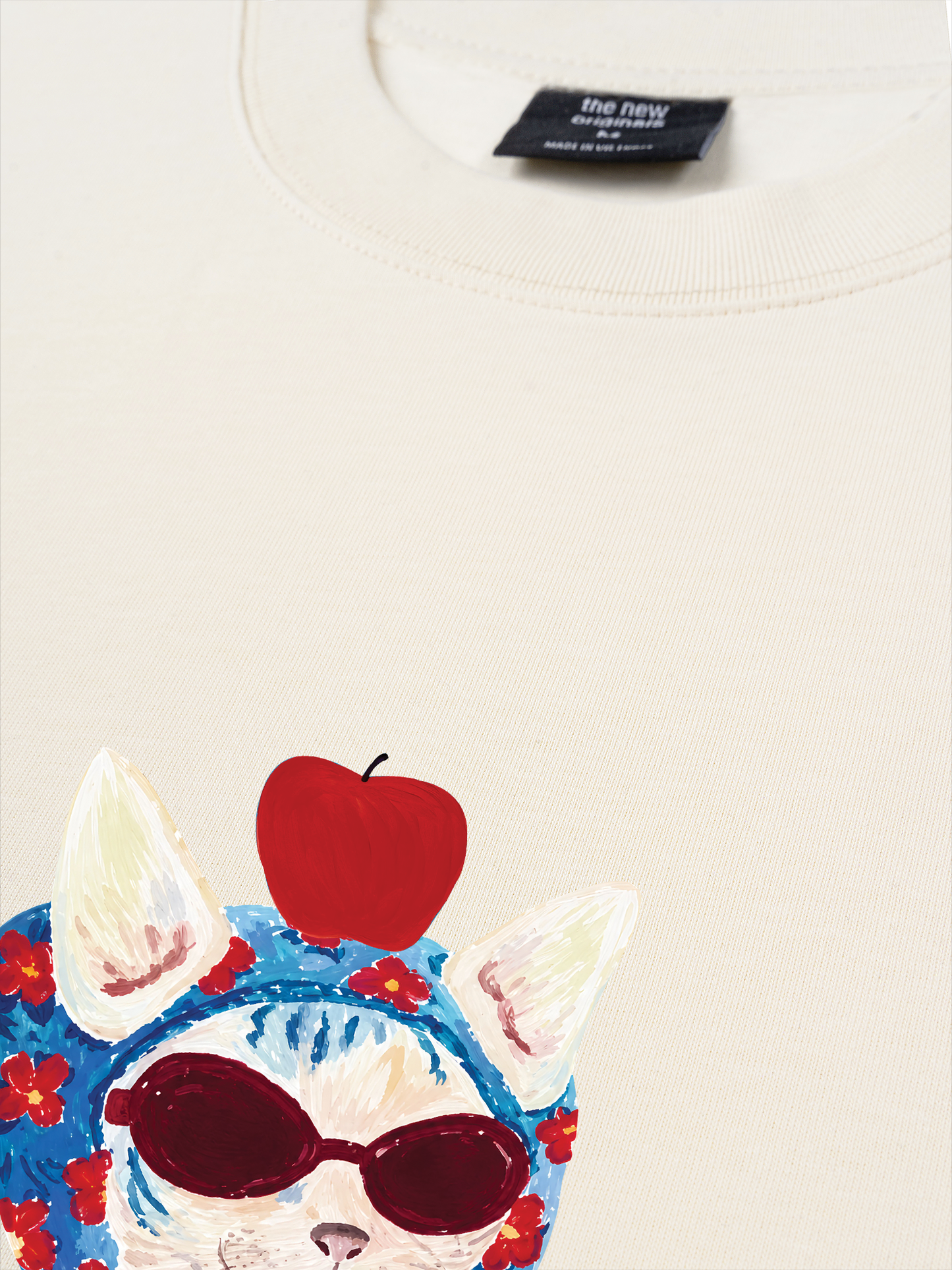 Áo Thun Relaxed Fit Kitten Day Meow With Apple
