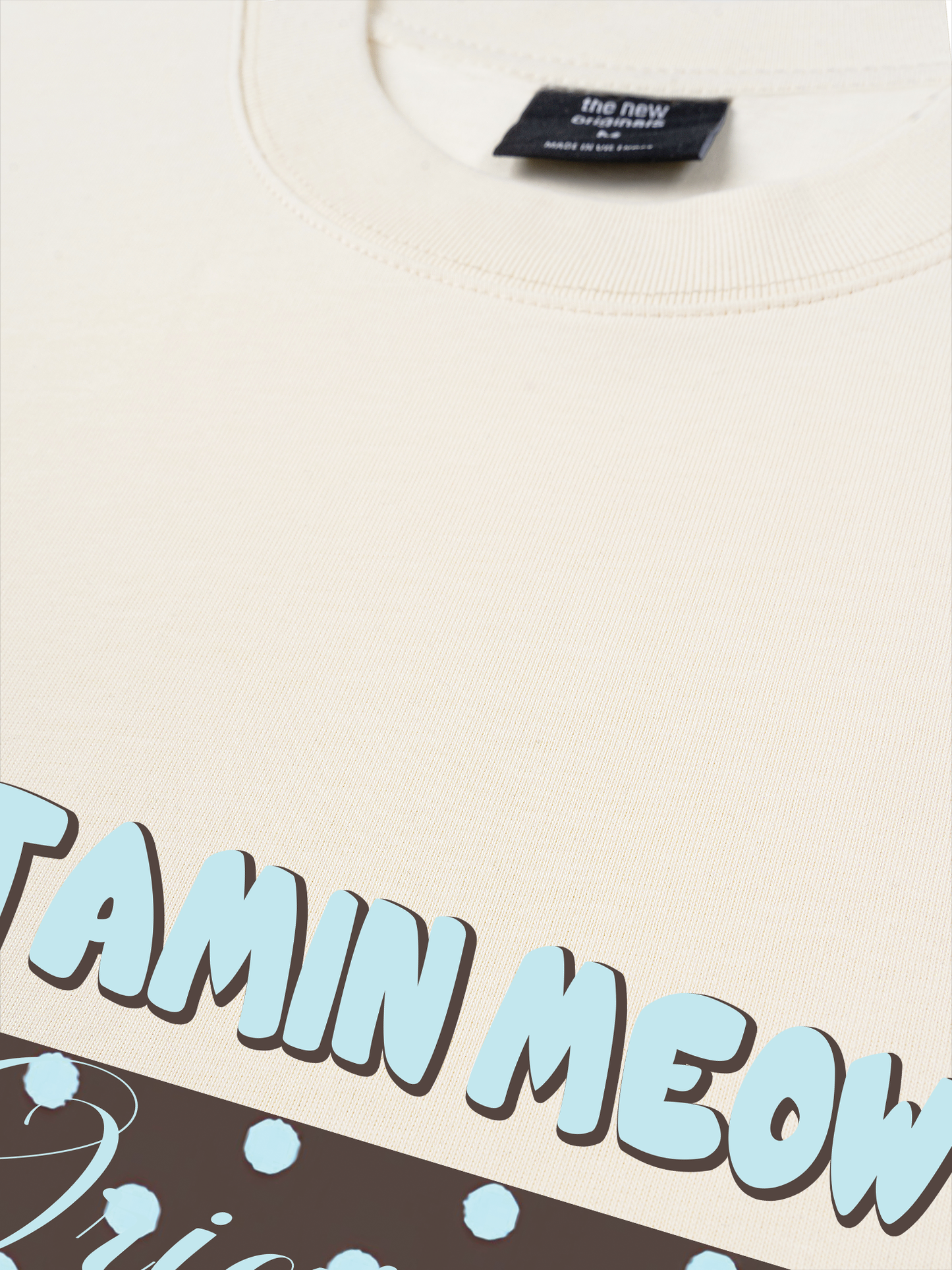 Áo Thun Relaxed Fit Vitamin Meow Blue Tiffany