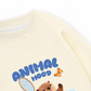 Áo Sweater Nỉ Hai Da Animal Beaver Catches Butterflies