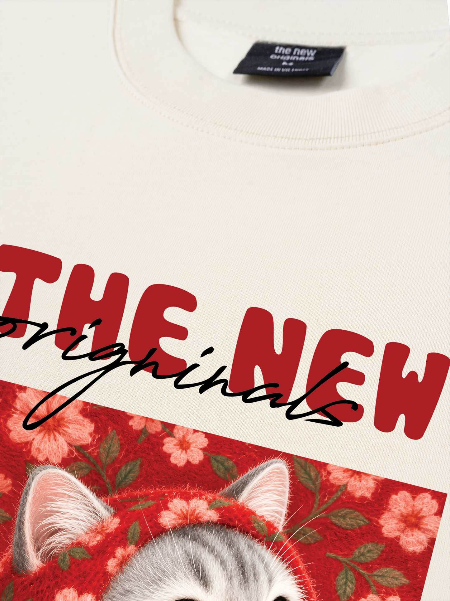 Áo Thun Relaxed Fit Red Daisy Daydream Meow