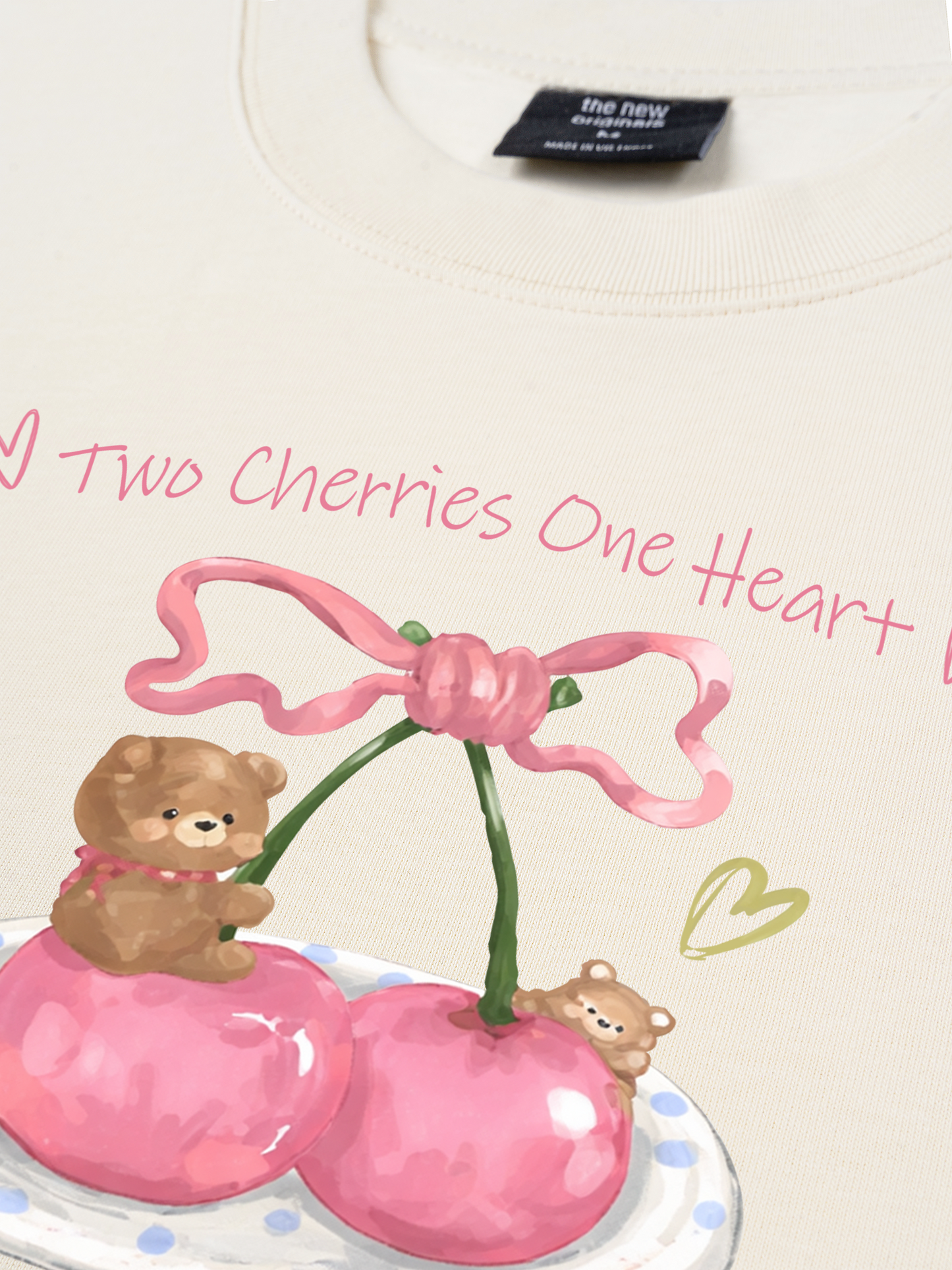 Áo Thun Relaxed Fit Daily Cuties Two Cherries One Heart