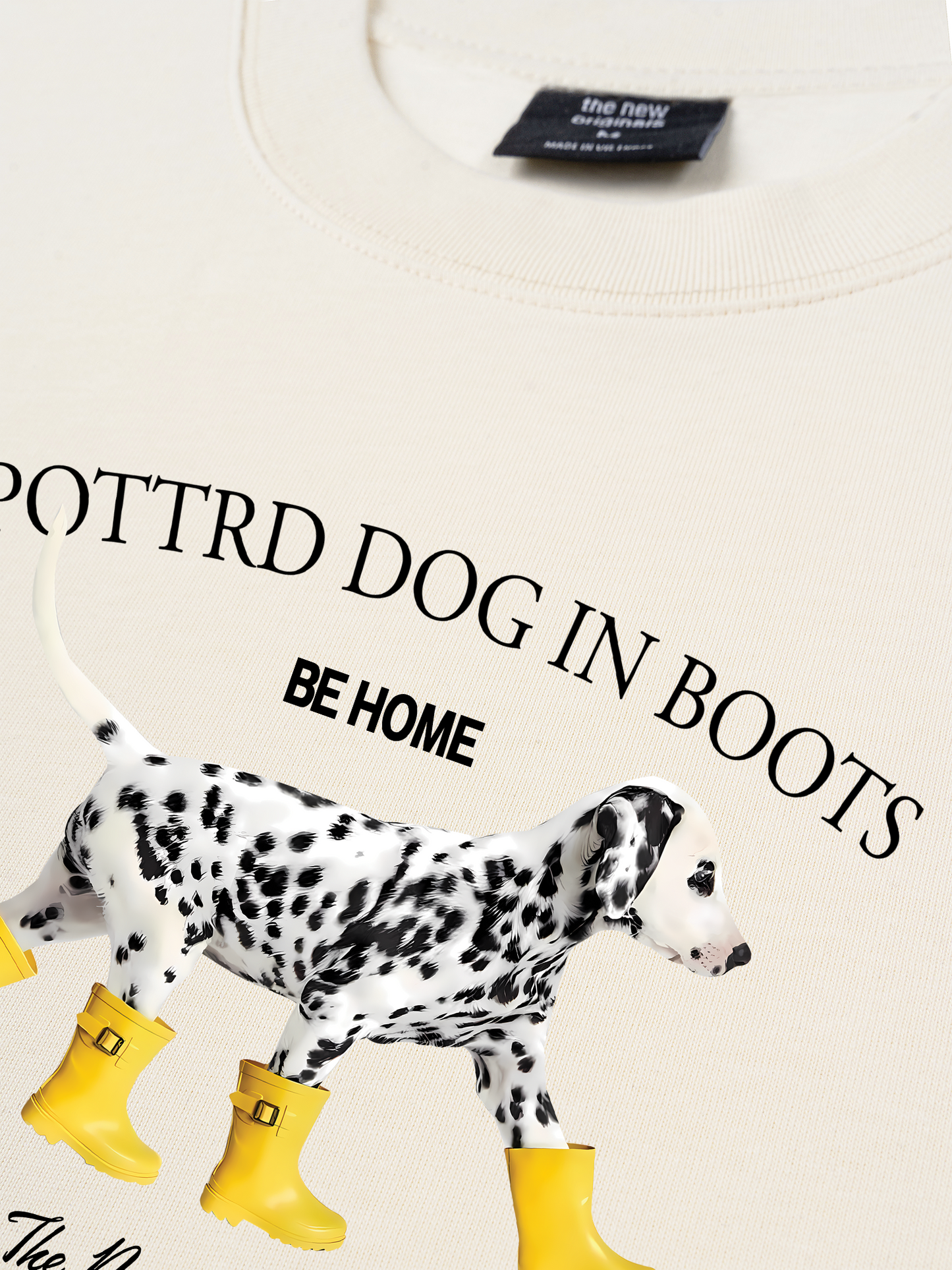 Áo Thun Relaxed Fit Animal Cute Puppy Yellow Boots